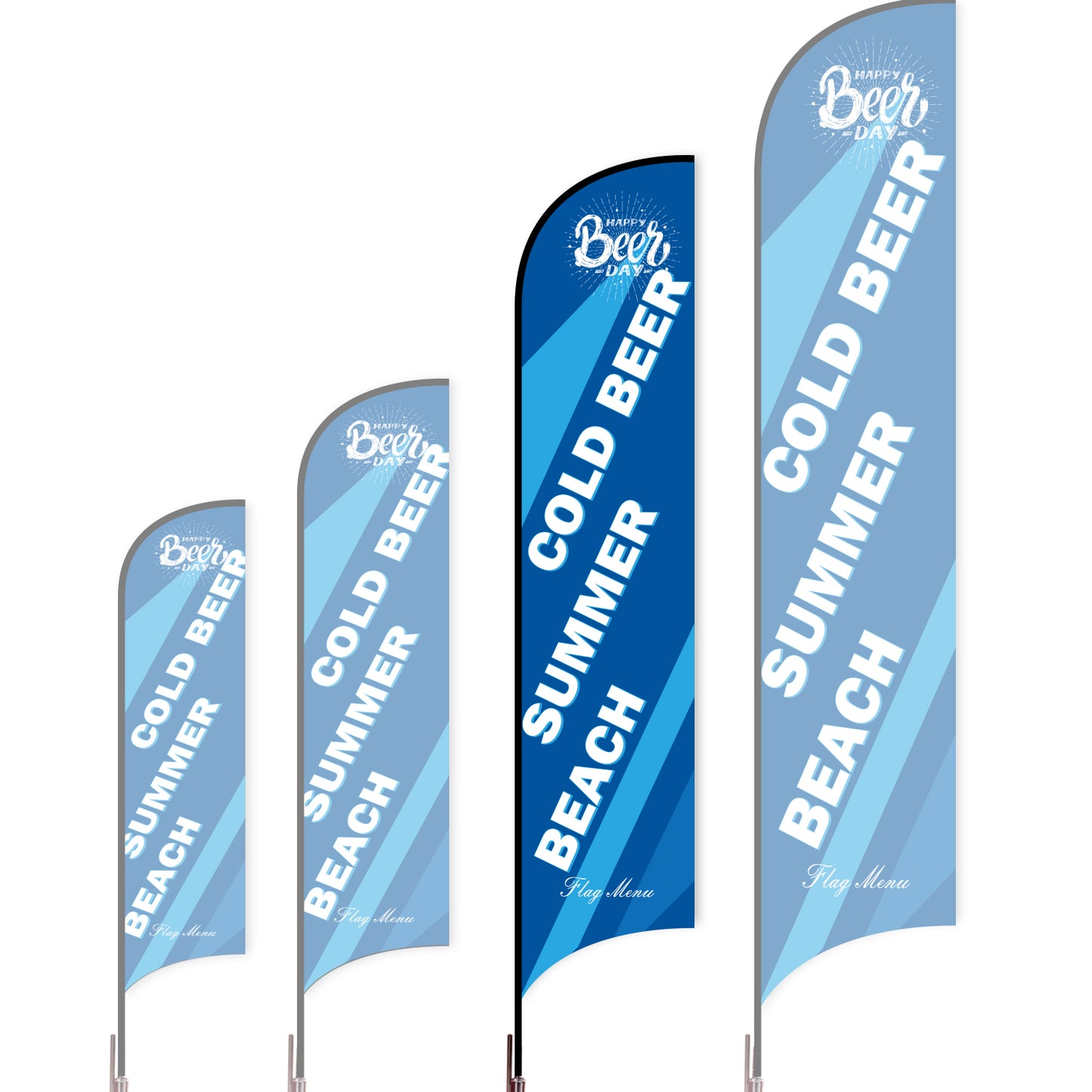Sharkfin Flag - Doule Sided - Beer-L(Suggestion)-Blue C-Flag Menu