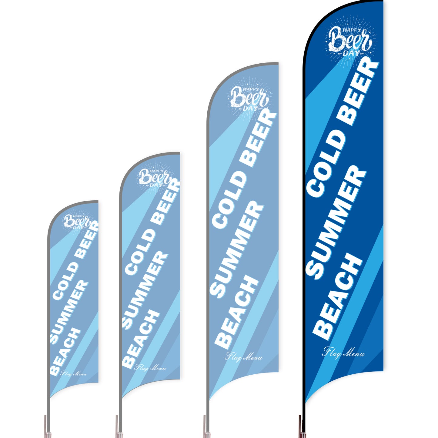 Sharkfin Flag - Doule Sided - Beer-XL-Blue C-Flag Menu