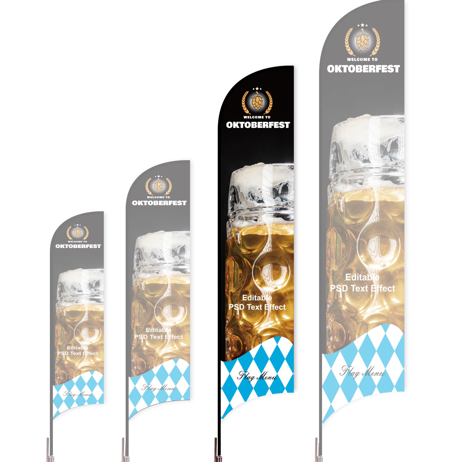 Sharkfin Flag - Doule Sided - OKTOBERFEST-L(Suggestion)-Editable PSD Files-Flag Menu