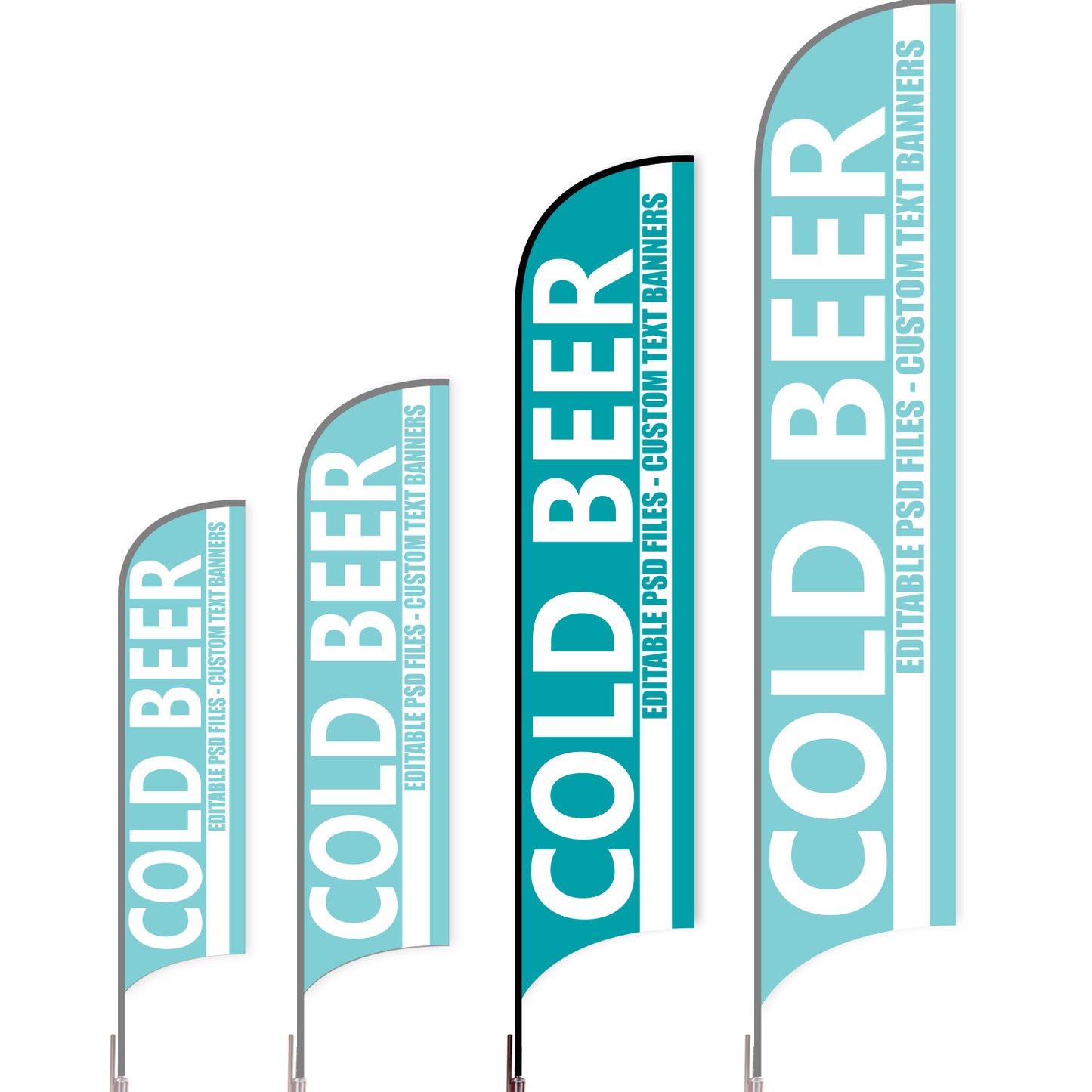 Sharkfin Flag - Doule Sided - Beer-L(Suggestion)-Blue B-Flag Menu