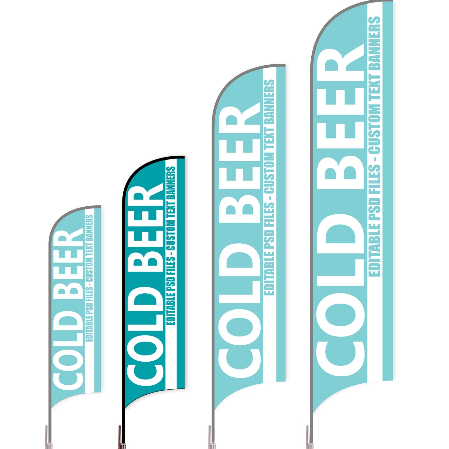 Sharkfin Flag - Doule Sided - Beer-M-Blue B-Flag Menu