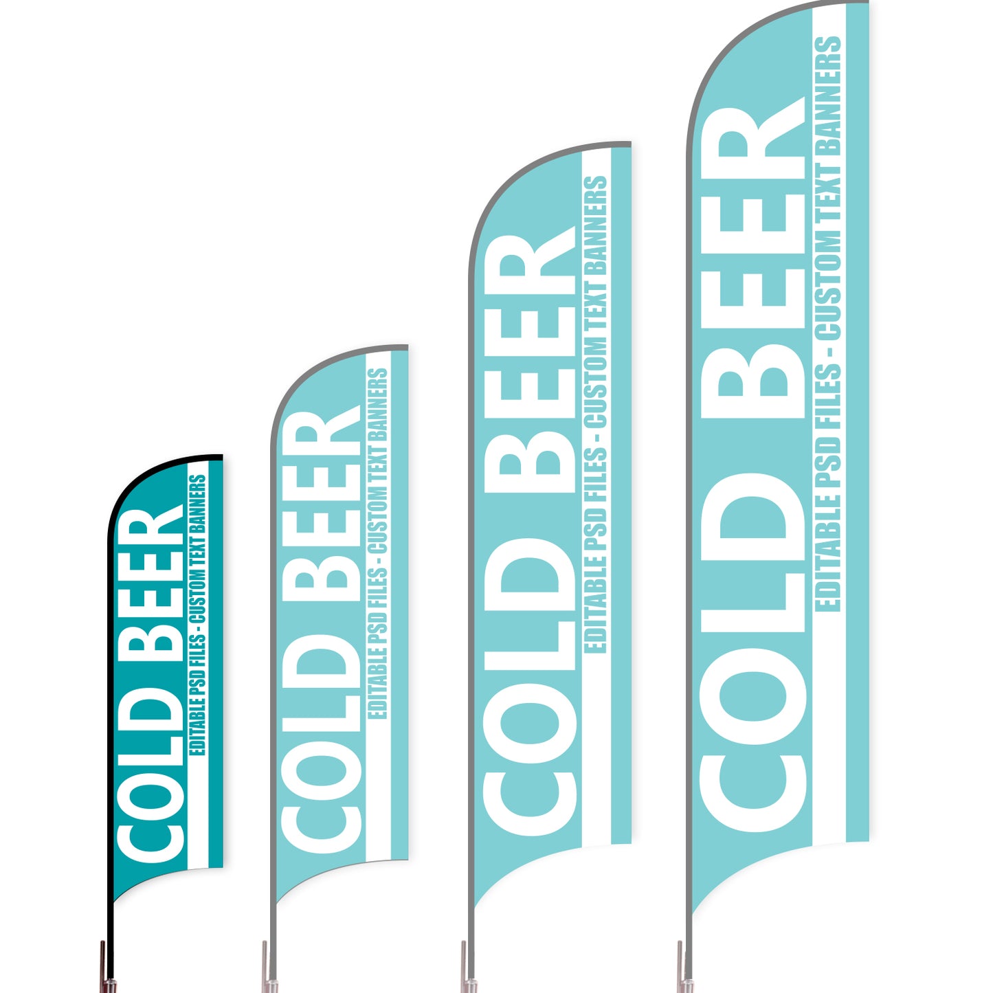 Sharkfin Flag - Doule Sided - Beer-S-Blue B-Flag Menu