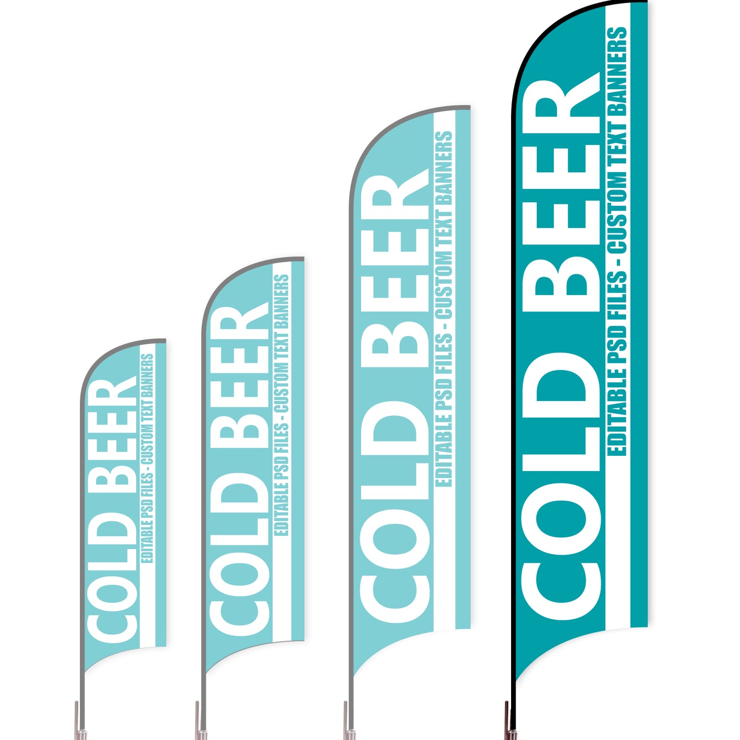 Sharkfin Flag - Doule Sided - Beer-XL-Blue B-Flag Menu