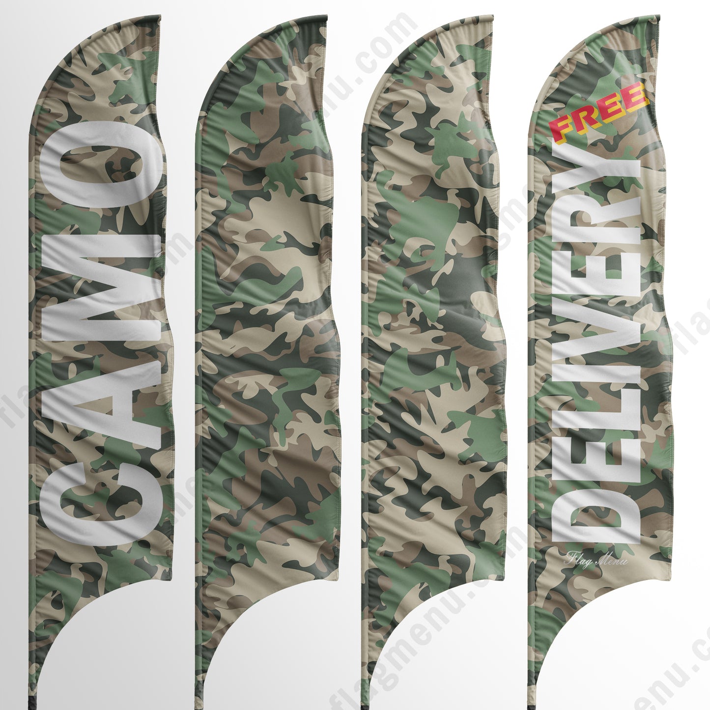 Sharkfin Flag - Doule Sided - U.S.A. Woodland-Flag Menu