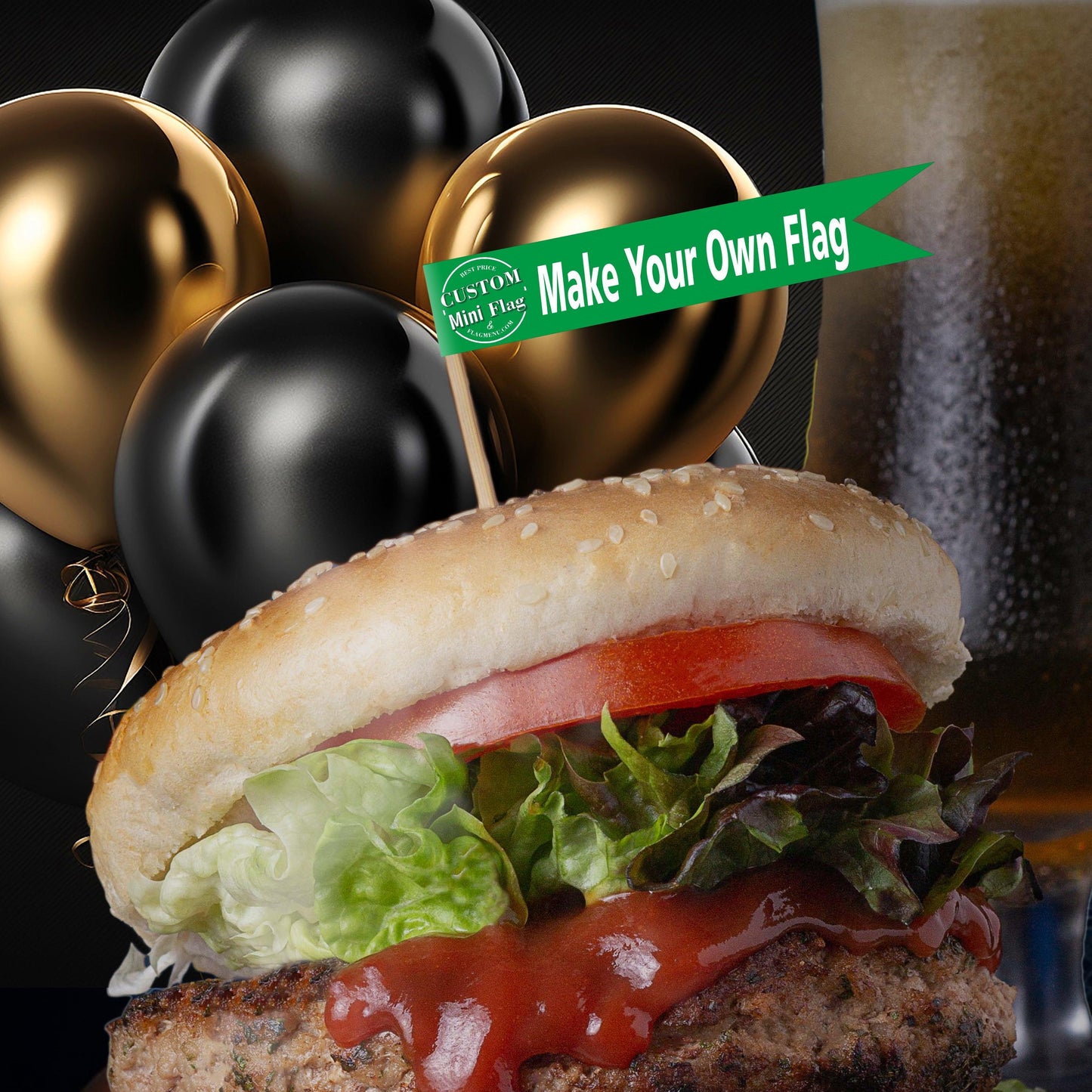 3.5" Custom Mini Burgee Flag - 1000 pcs-Flag Menu-Flag Maker