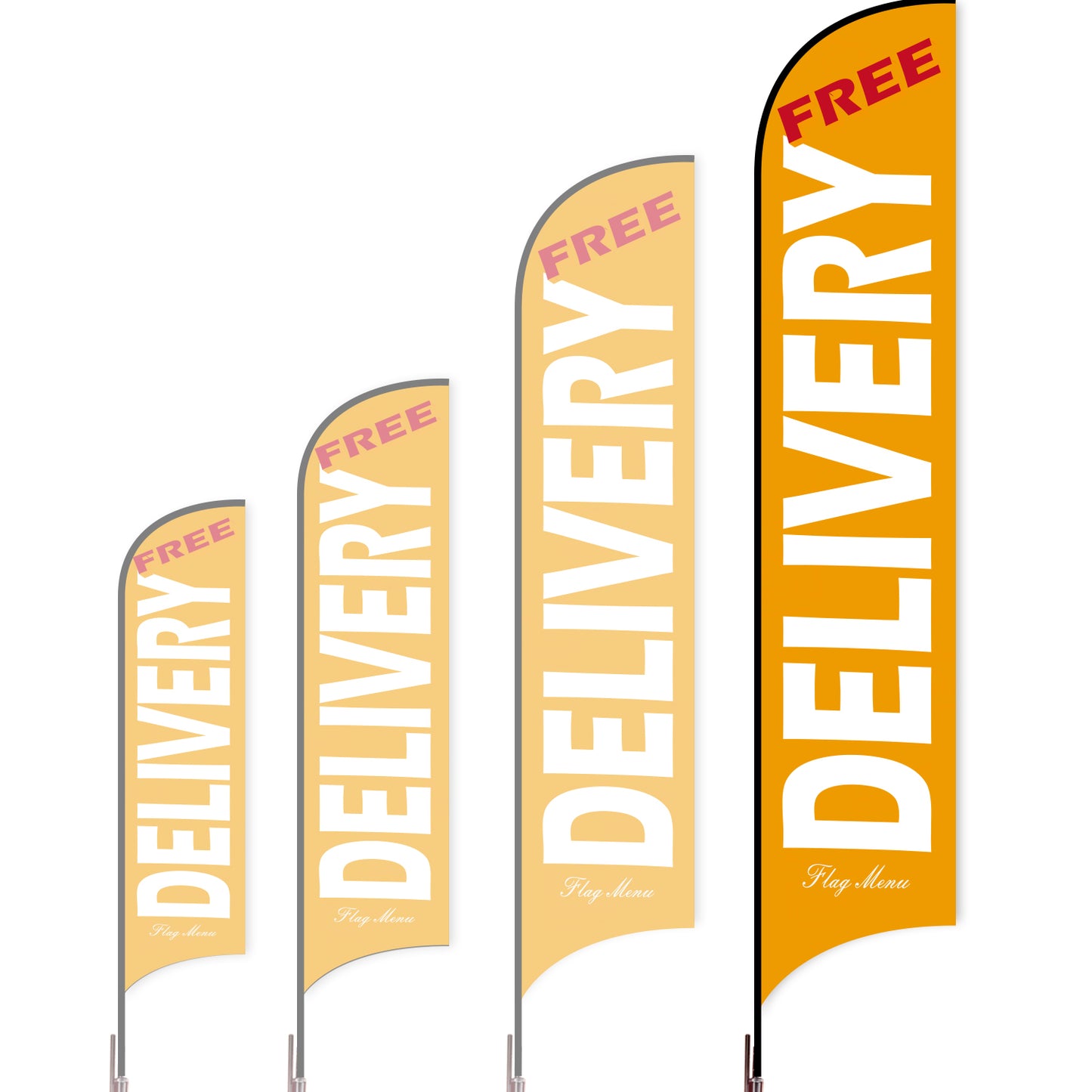 Sharkfin Flag - Doule Sided - Delivery-XL-Orange-Flag Menu
