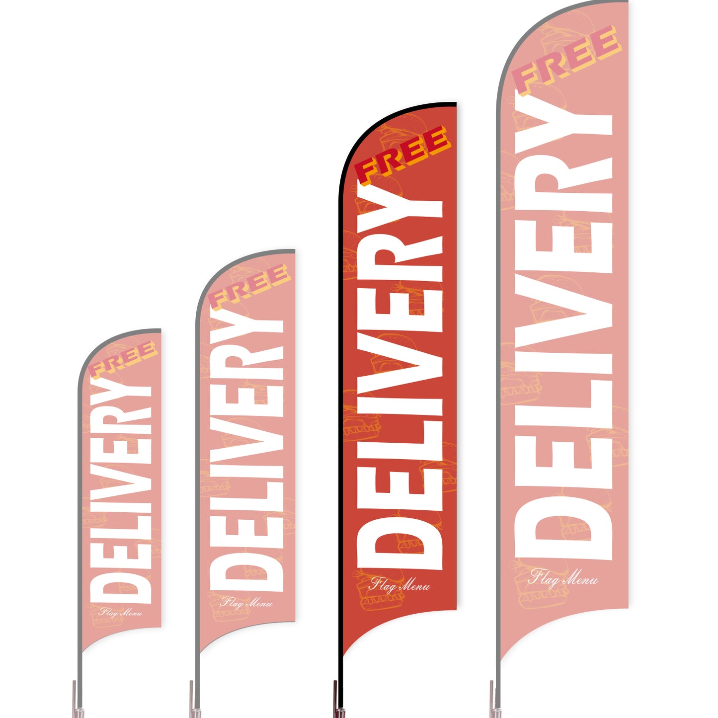 Sharkfin Flag - Doule Sided - Delivery-L(Suggestion)-Red A-Flag Menu