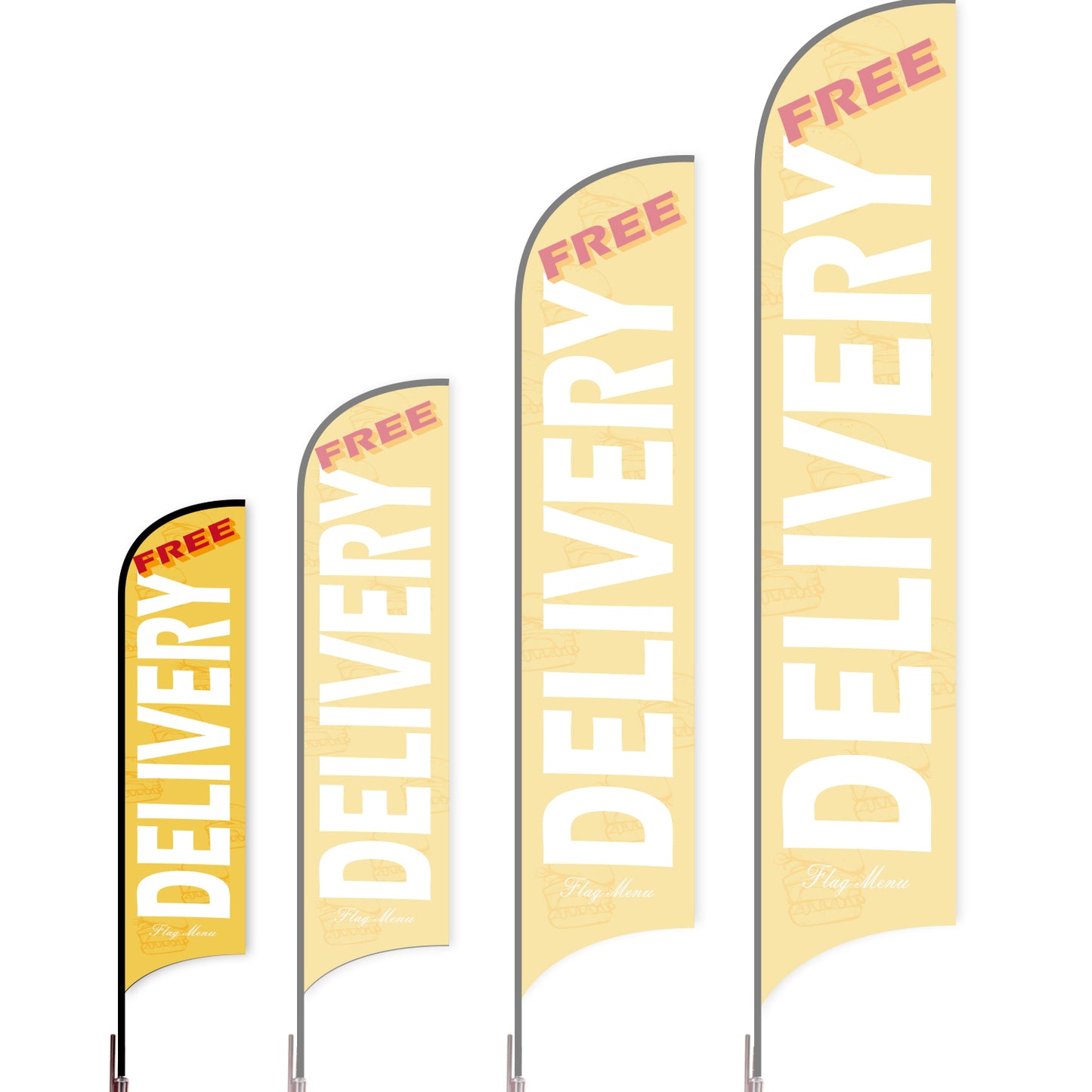 Sharkfin Flag - Doule Sided - Delivery-S-Yellow-Flag Menu