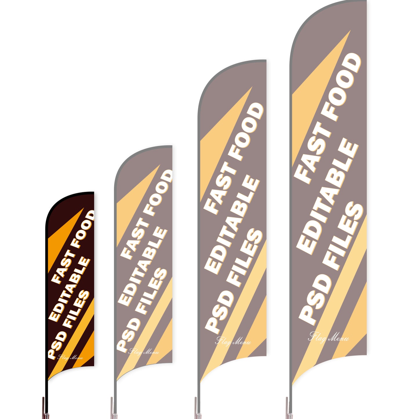 Sharkfin Flag - Doule Sided - Fastfood-S-Black-Flag Menu