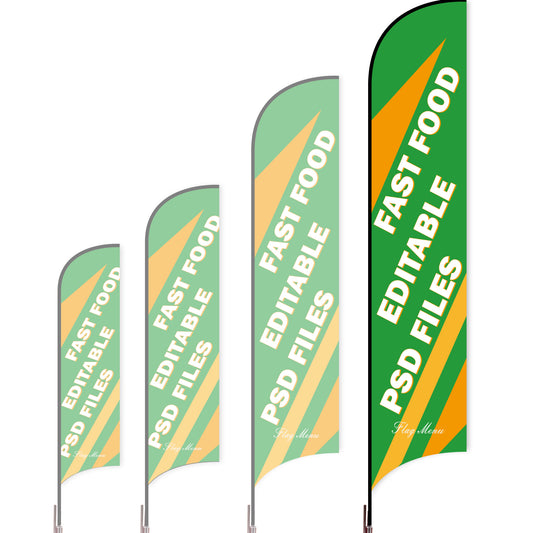 Sharkfin Flag - Doule Sided - Fastfood-XL-Green B-Flag Menu