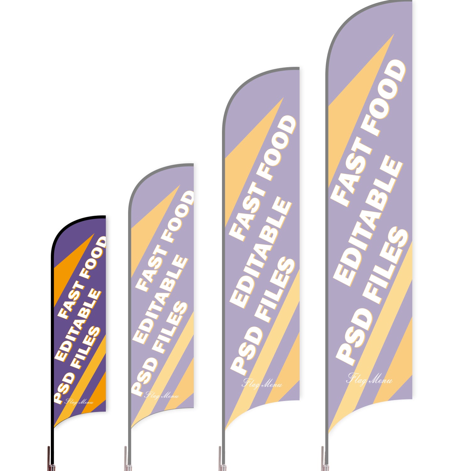 Sharkfin Flag - Doule Sided - Fastfood-S-Purple-Flag Menu
