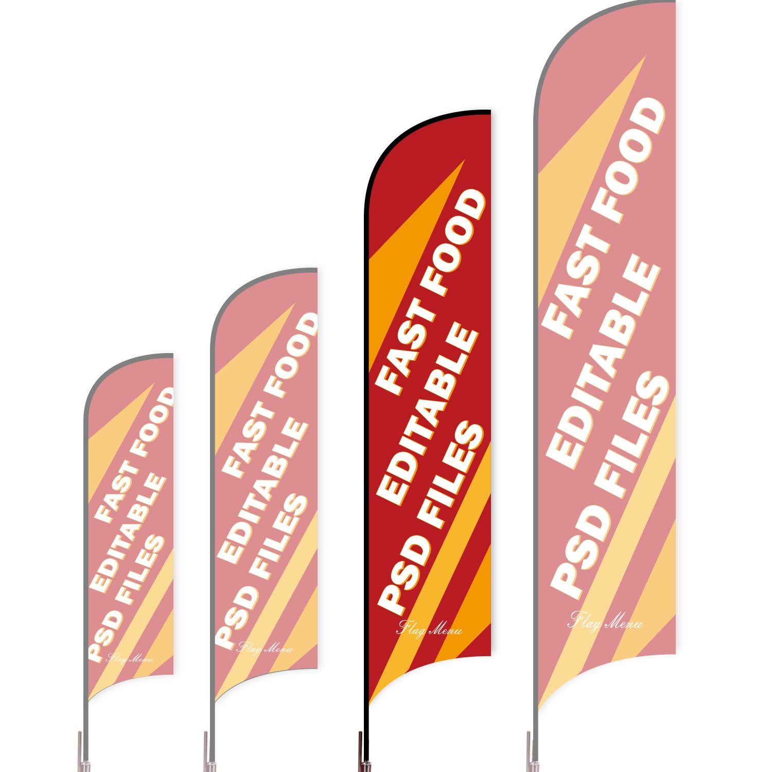 Sharkfin Flag - Doule Sided - Fastfood-L(Suggestion)-Red A-Flag Menu