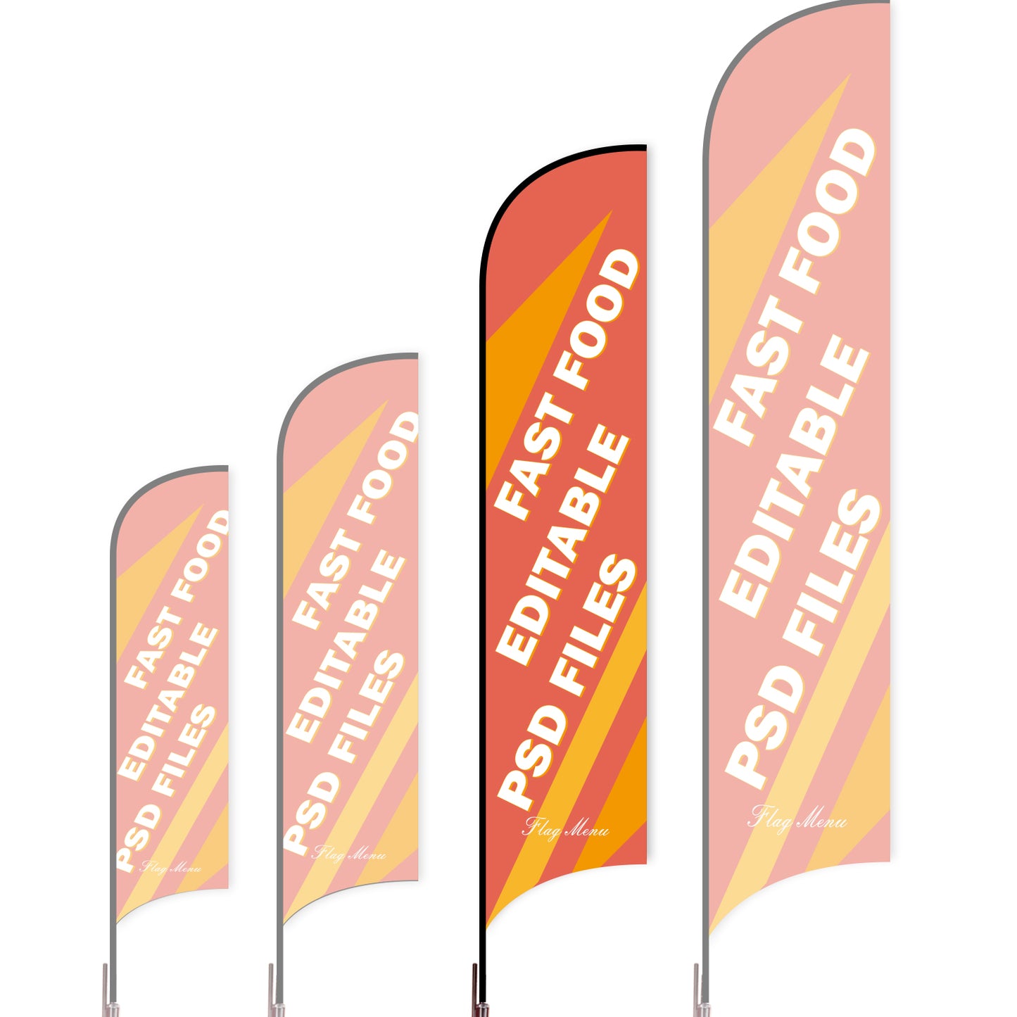 Sharkfin Flag - Doule Sided - Fastfood-L(Suggestion)-Red B-Flag Menu