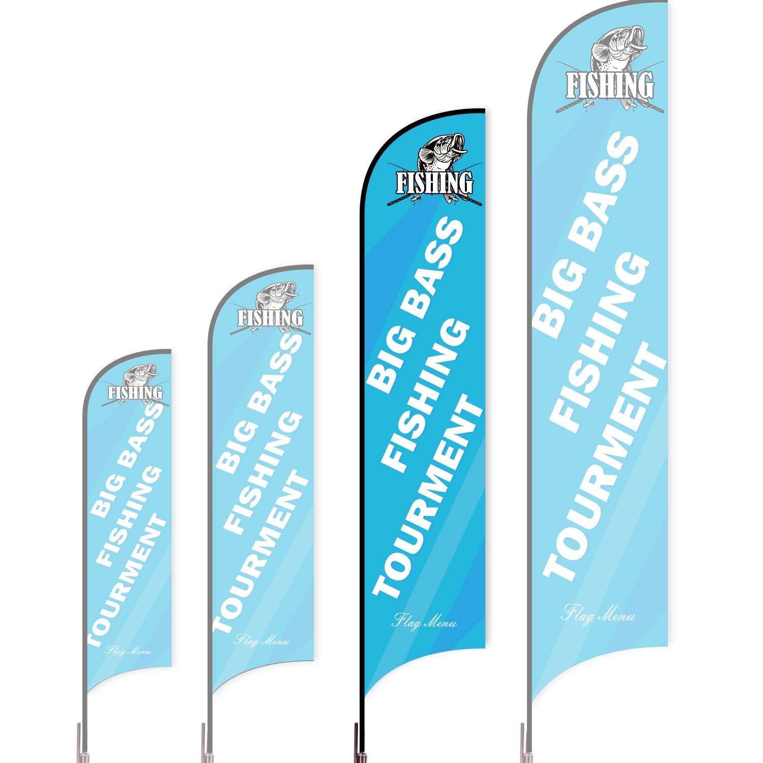 Sharkfin Flag - Doule Sided - Fishing-L(Suggestion)-Blue A-Flag Menu