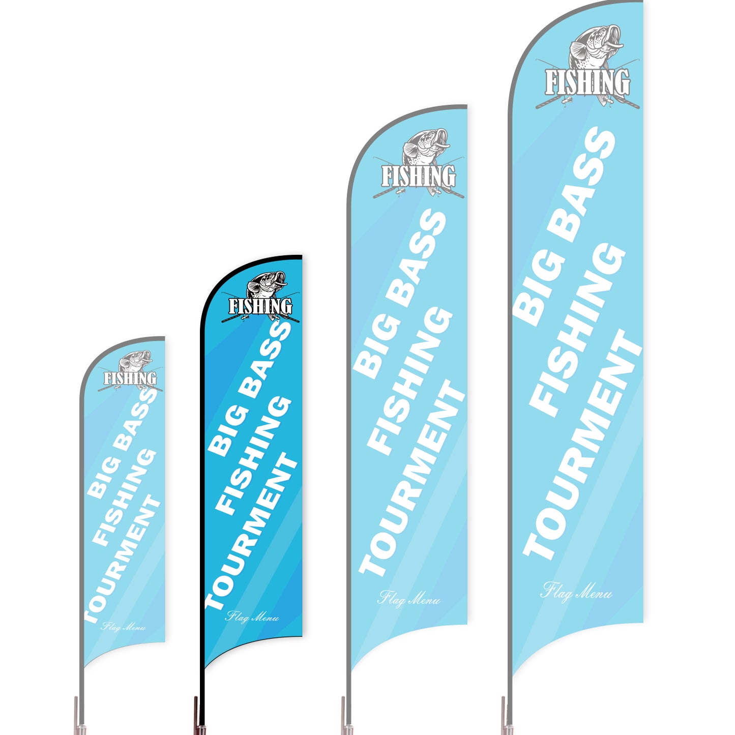 Sharkfin Flag - Doule Sided - Fishing-M-Blue A-Flag Menu