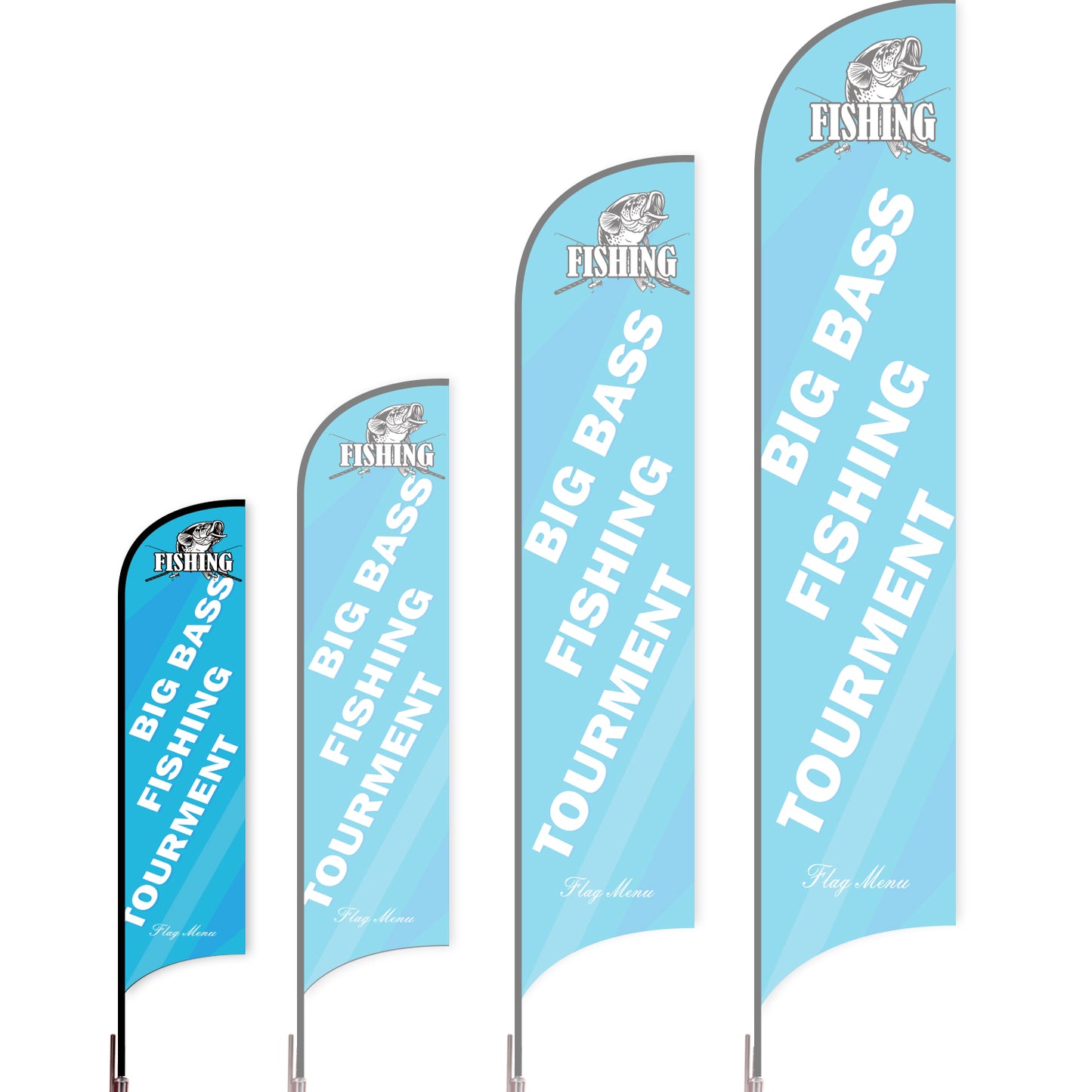 Sharkfin Flag - Doule Sided - Fishing-S-Blue A-Flag Menu