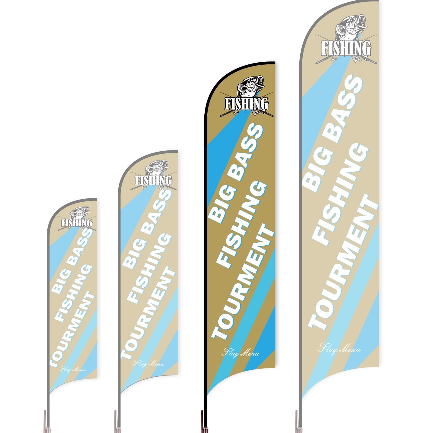Sharkfin Flag - Doule Sided - Fishing-L(Suggestion)-Brown-Flag Menu