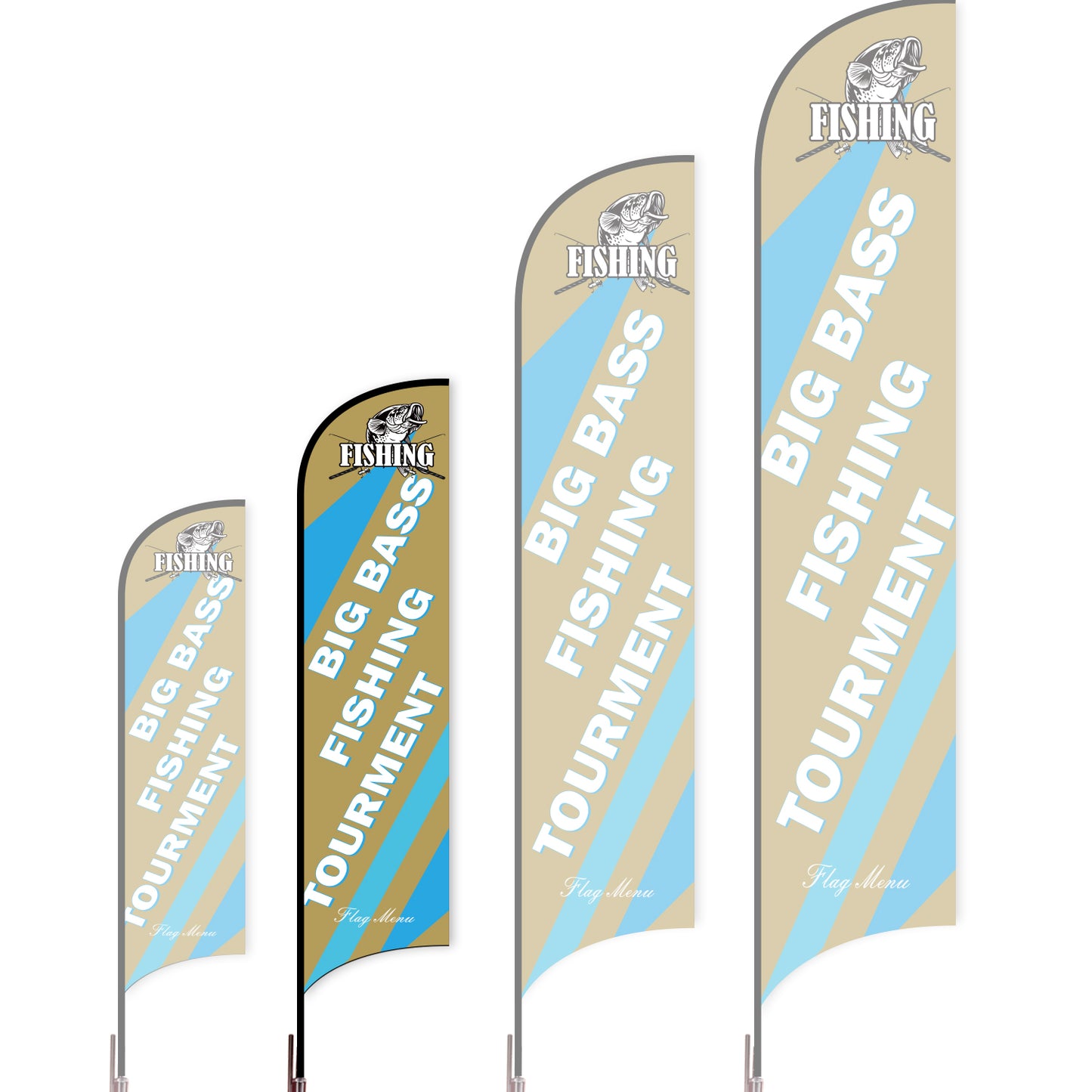 Sharkfin Flag - Doule Sided - Fishing-M-Brown-Flag Menu