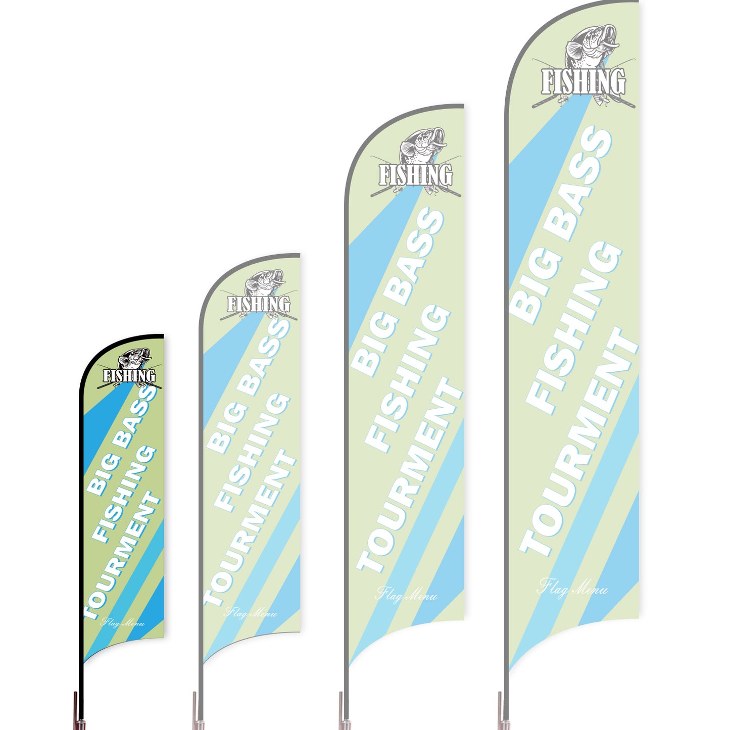 Sharkfin Flag - Doule Sided - Fishing-S-Green A-Flag Menu