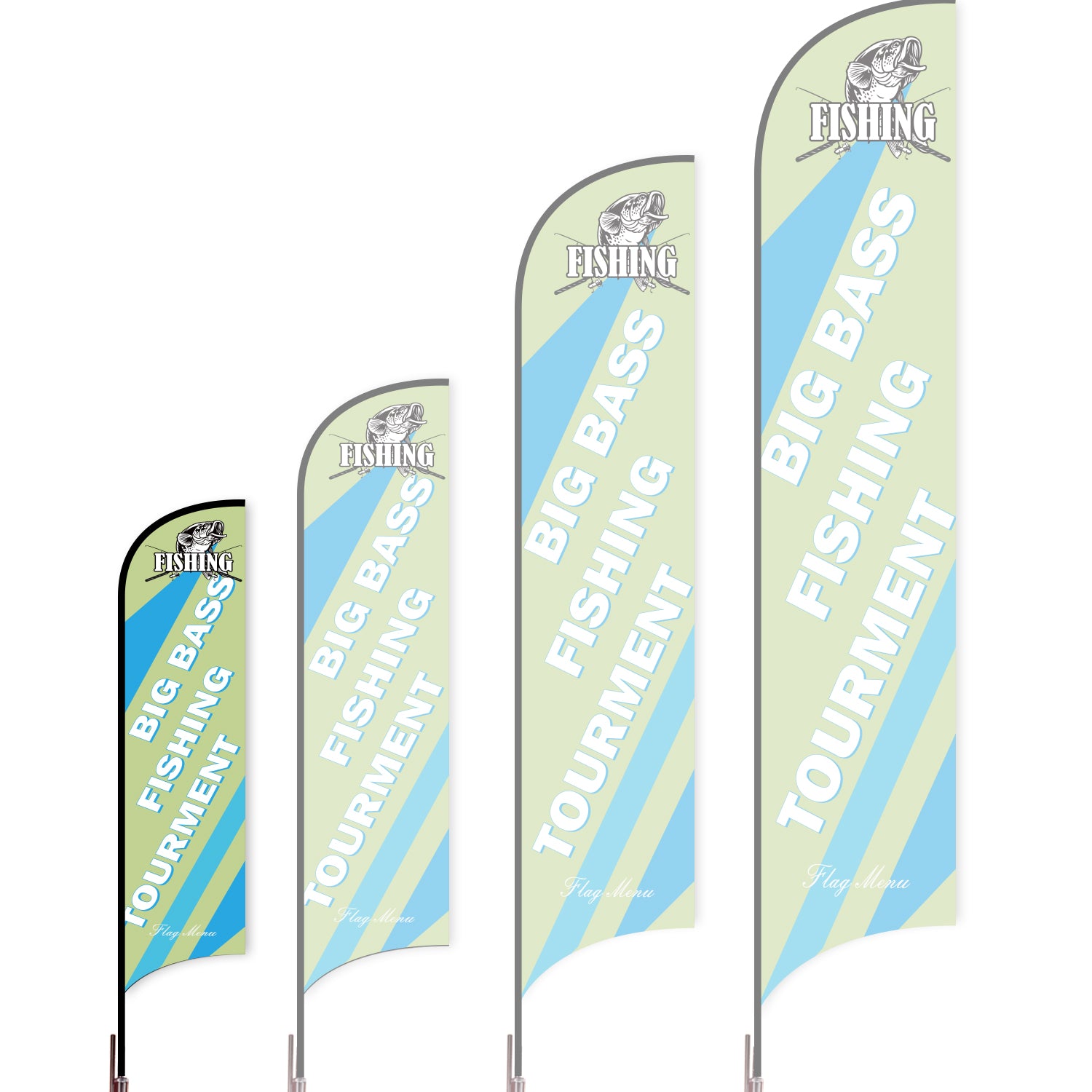 Sharkfin Flag - Doule Sided - Fishing-S-Green A-Flag Menu