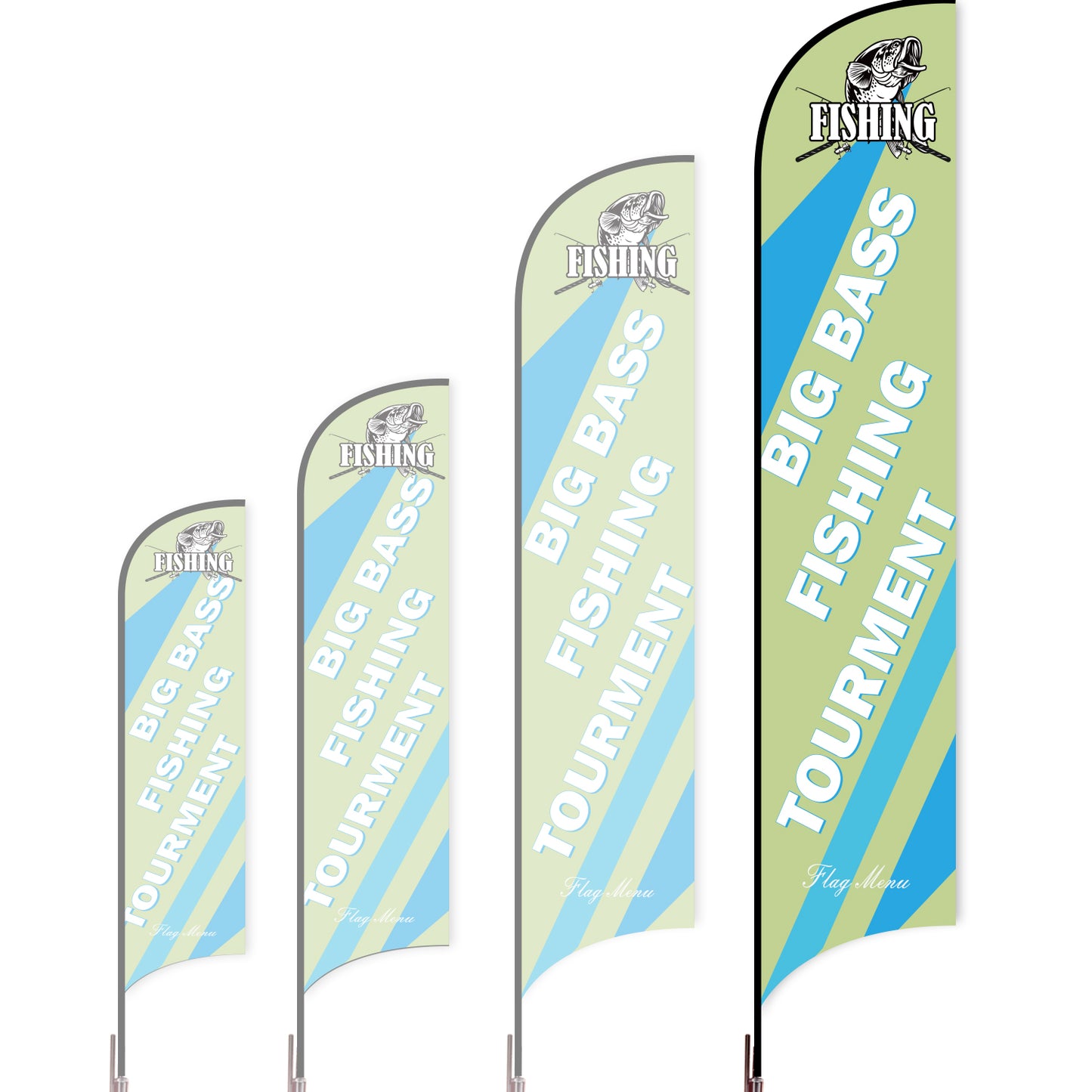Sharkfin Flag - Doule Sided - Fishing-XL-Green A-Flag Menu