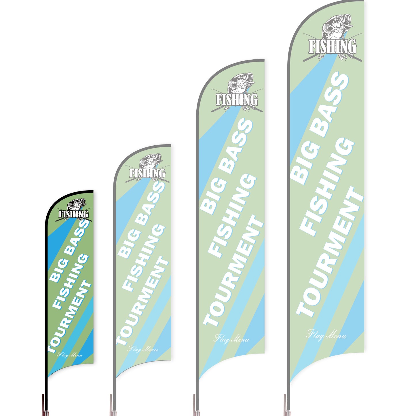 Sharkfin Flag - Doule Sided - Fishing-S-Green B-Flag Menu