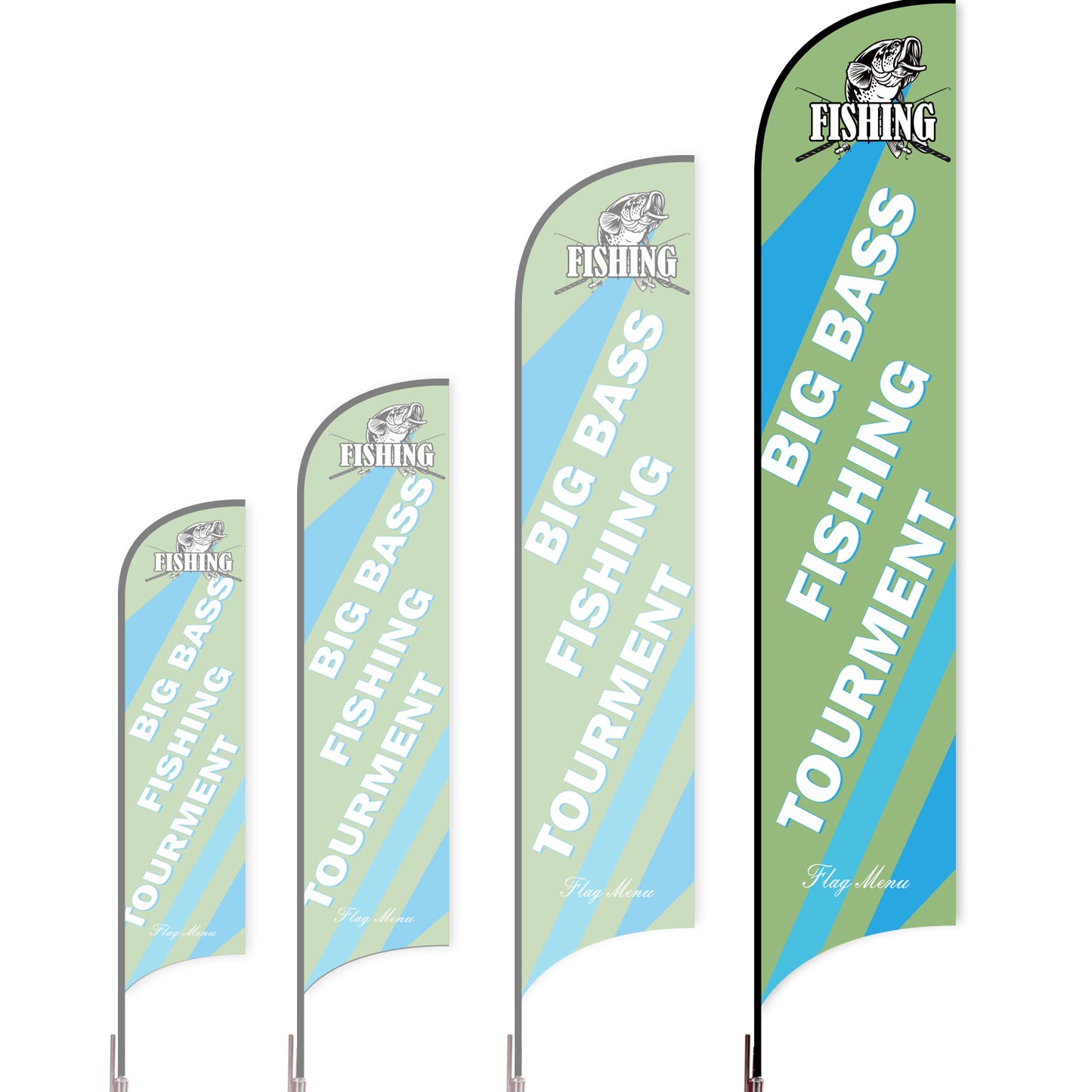 Sharkfin Flag - Doule Sided - Fishing-XL-Green B-Flag Menu