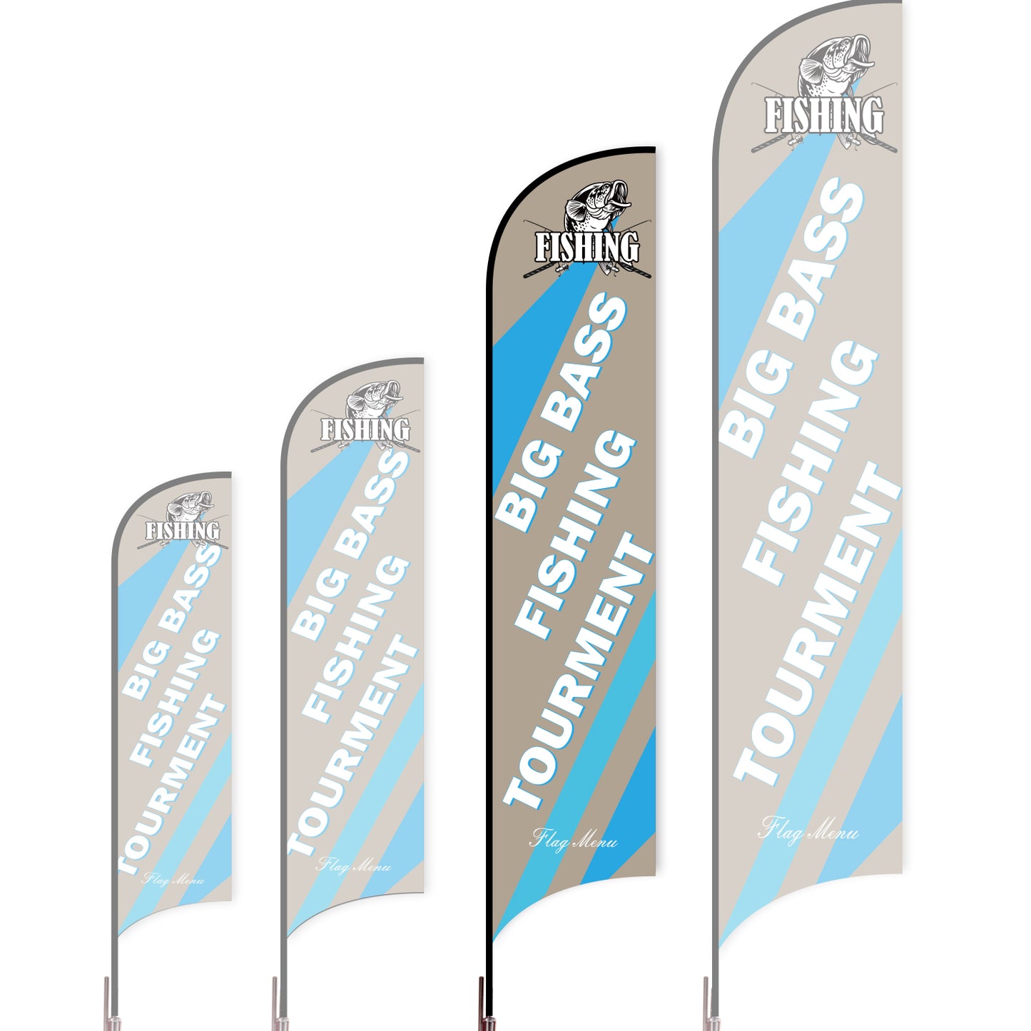 Sharkfin Flag - Doule Sided - Fishing-L(Suggestion)-Grey-Flag Menu