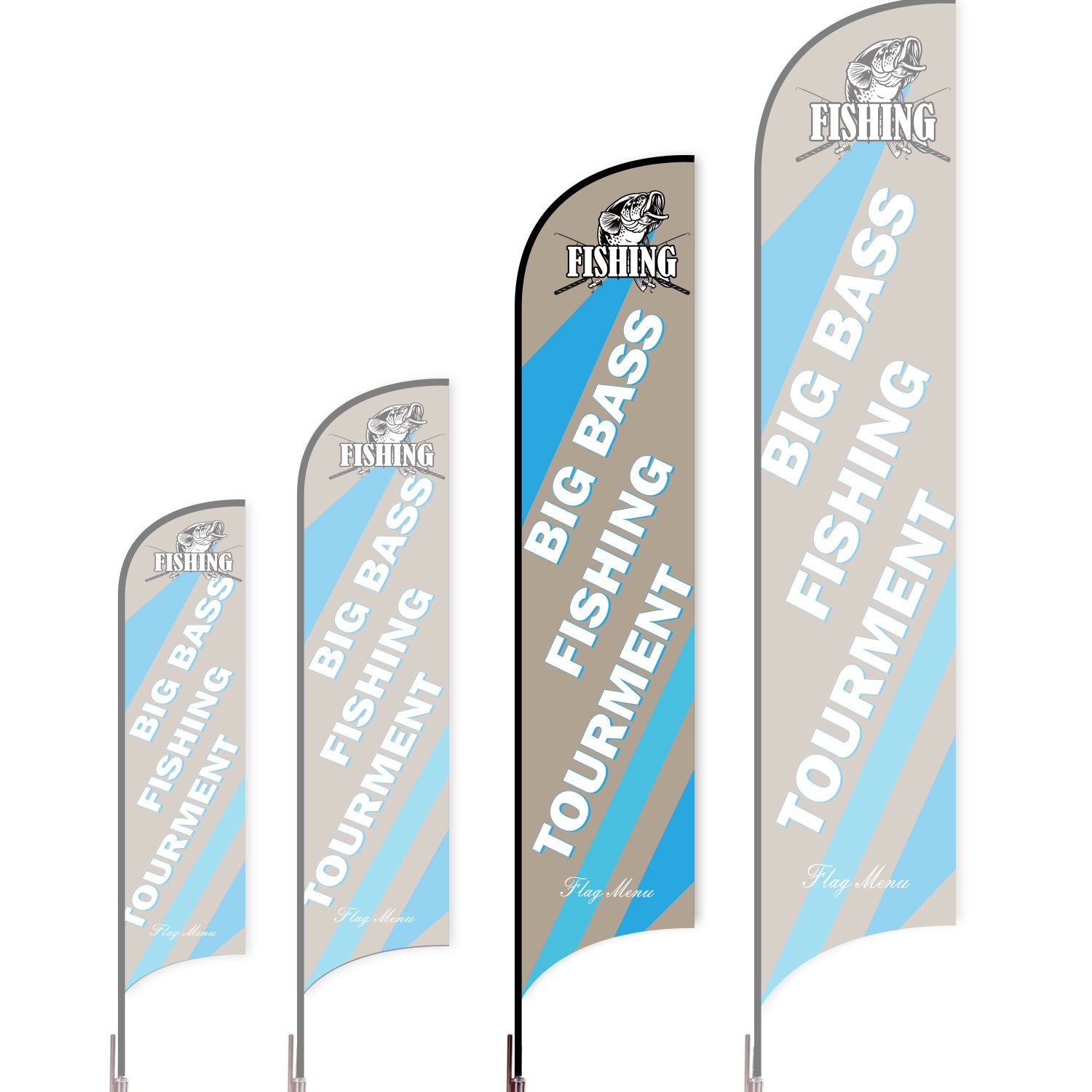 Sharkfin Flag - Doule Sided - Fishing-L(Suggestion)-Grey-Flag Menu