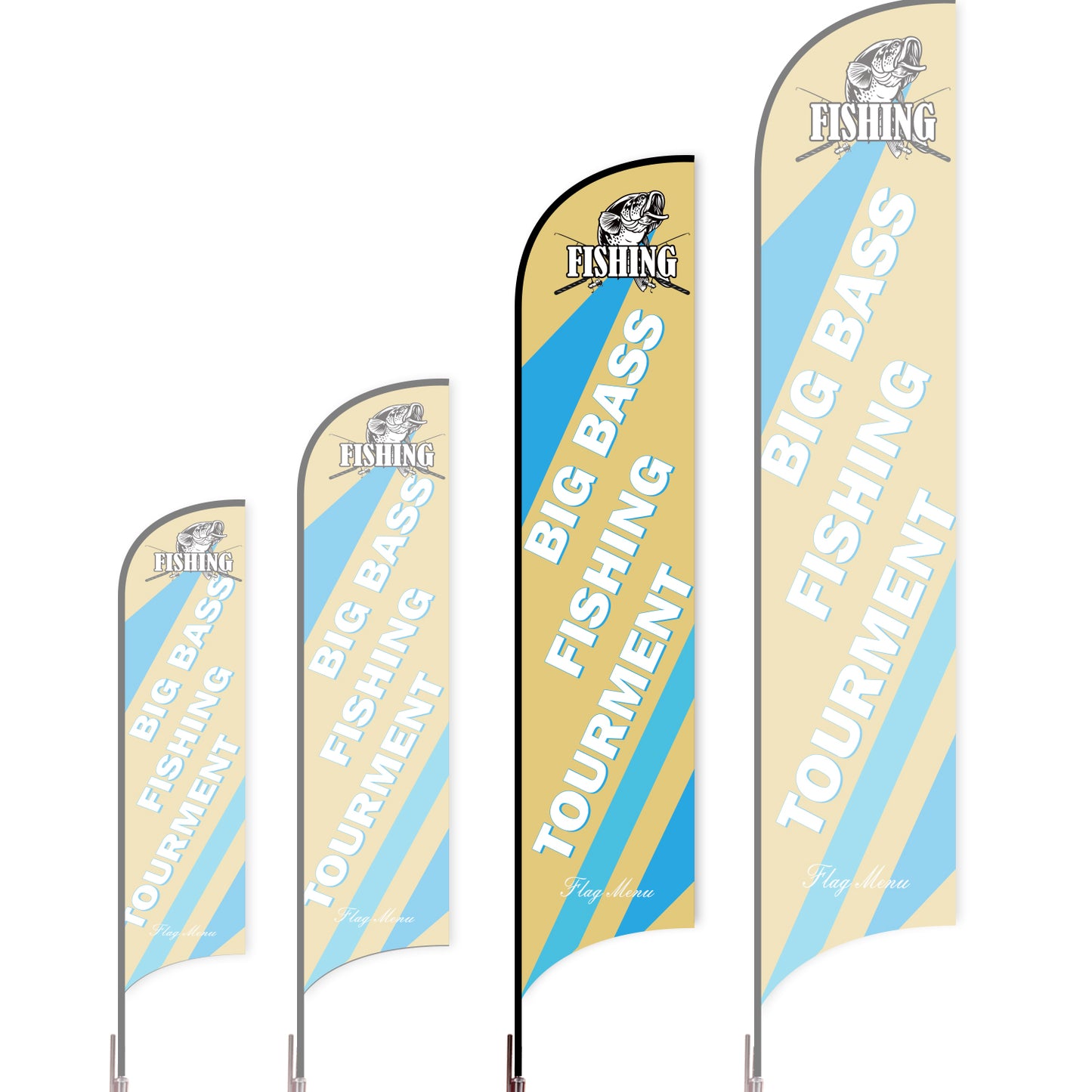 Sharkfin Flag - Doule Sided - Fishing-M-Yellow-Flag Menu