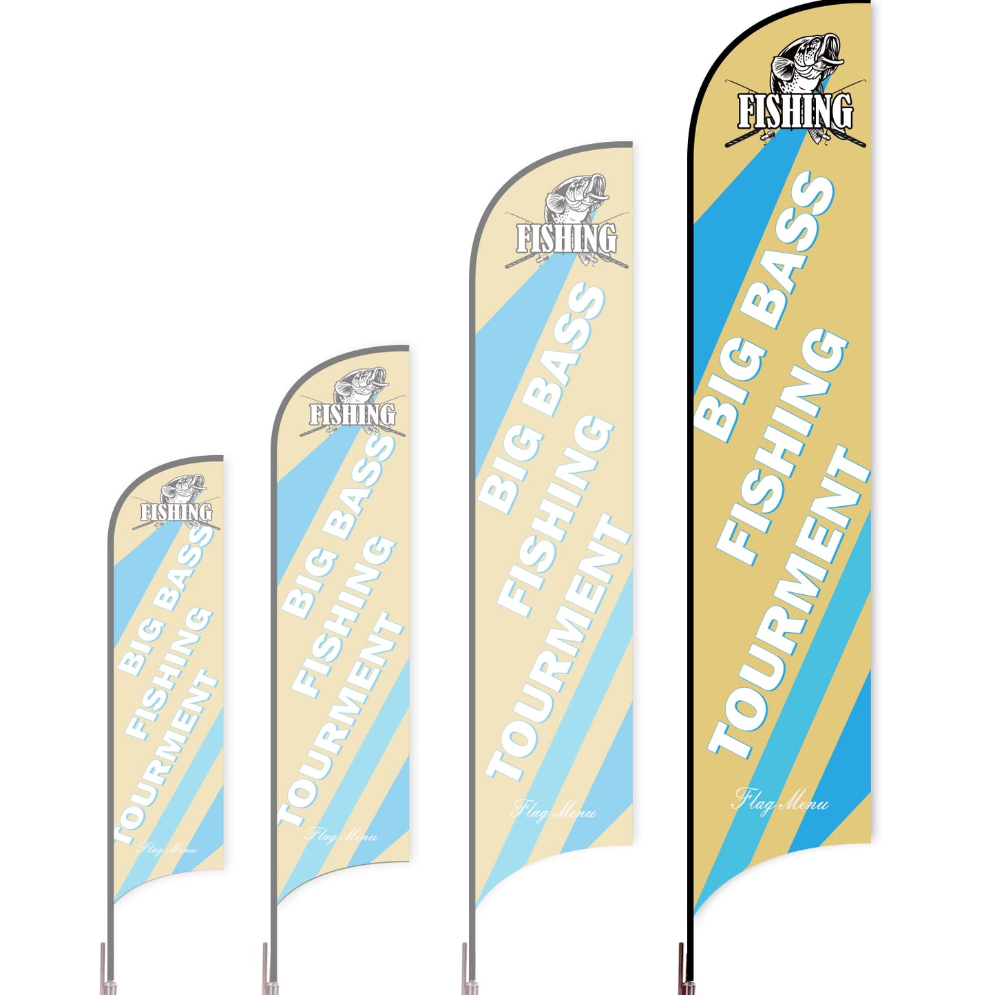 Sharkfin Flag - Doule Sided - Fishing-XL-Yellow-Flag Menu