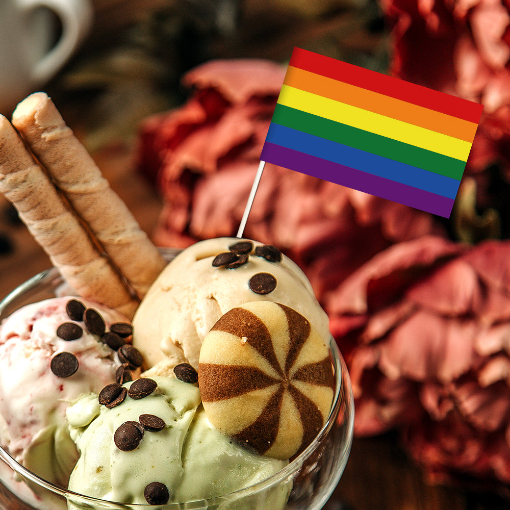 2" Editable Gay Mini Flag On A Stick - 1000 pcs-2"(3x5cm)-4.7 inch - (12 cm)-Flag Of Gay-Flag Menu