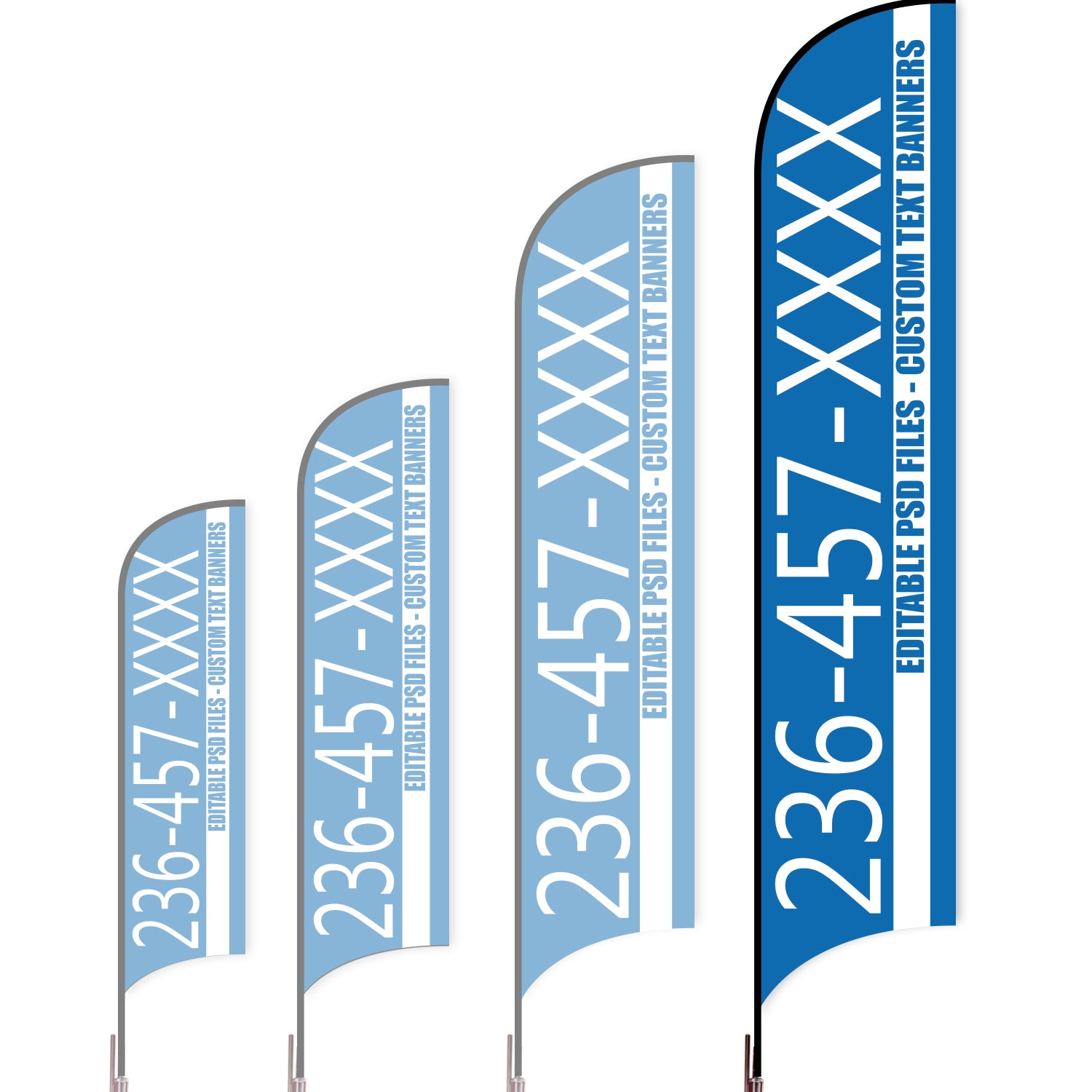 Sharkfin Flag - Doule Sided -Hot Line-XL-Blue B-Flag Menu