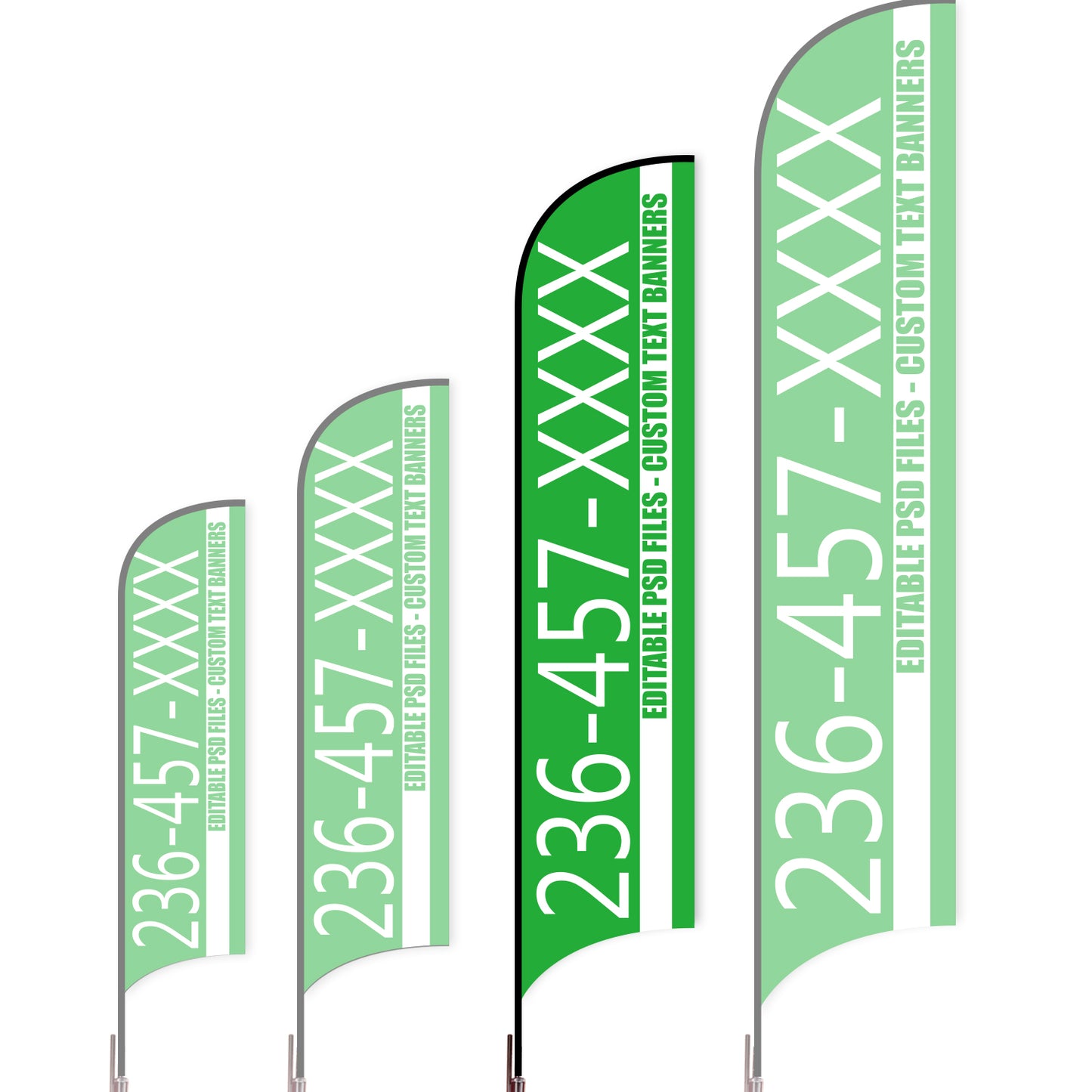 Sharkfin Flag - Doule Sided -Hot Line-L(Suggestion)-Green A-Flag Menu