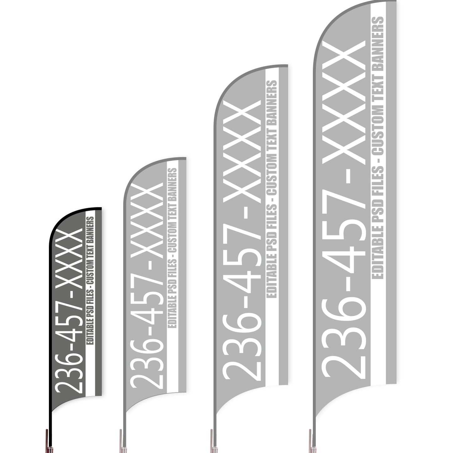 Sharkfin Flag - Doule Sided -Hot Line-S-Grey-Flag Menu