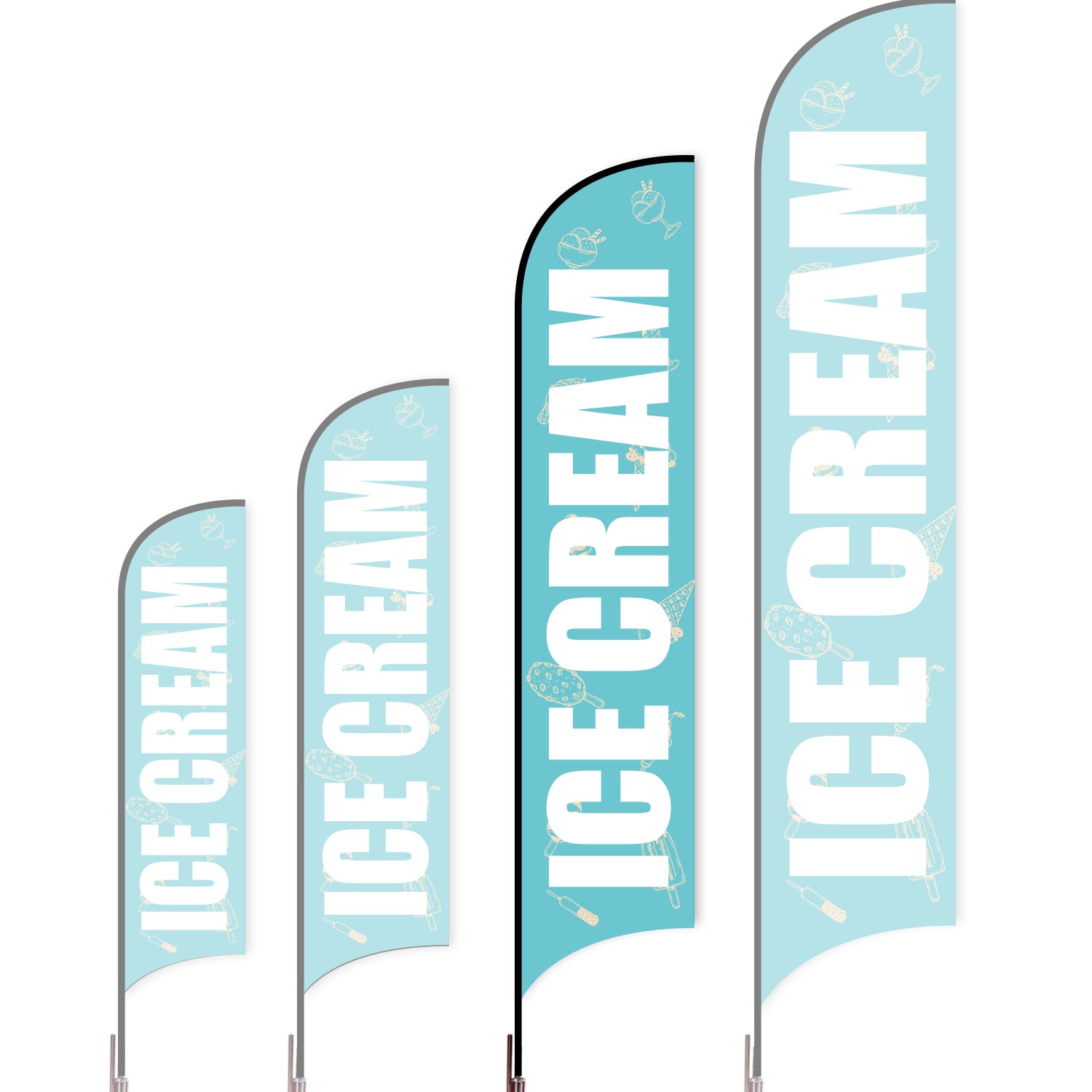 Sharkfin Flag - Doule Sided - Icecream-L(Suggestion)-Blue A-Flag Menu