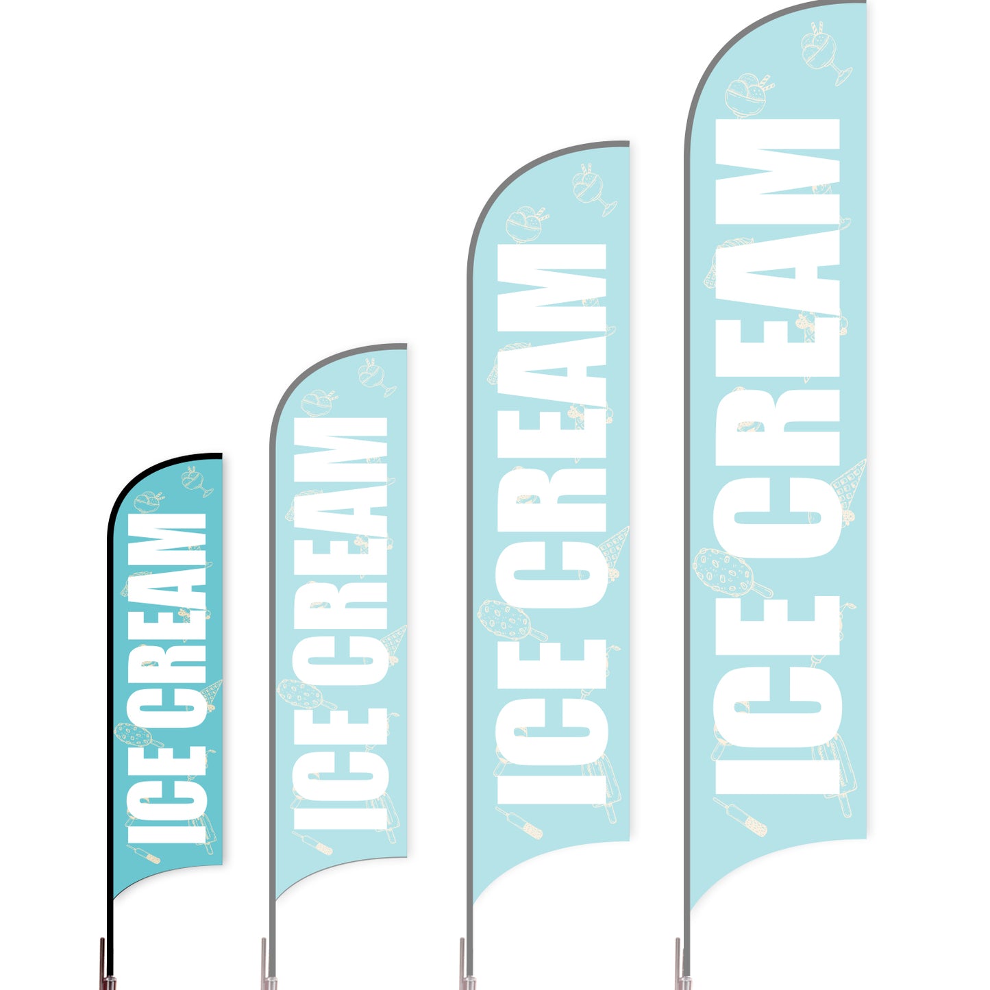 Sharkfin Flag - Doule Sided - Icecream-S-Blue A-Flag Menu