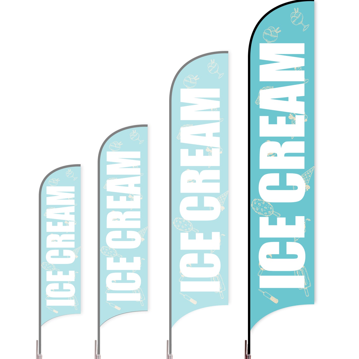 Sharkfin Flag - Doule Sided - Icecream-XL-Blue A-Flag Menu