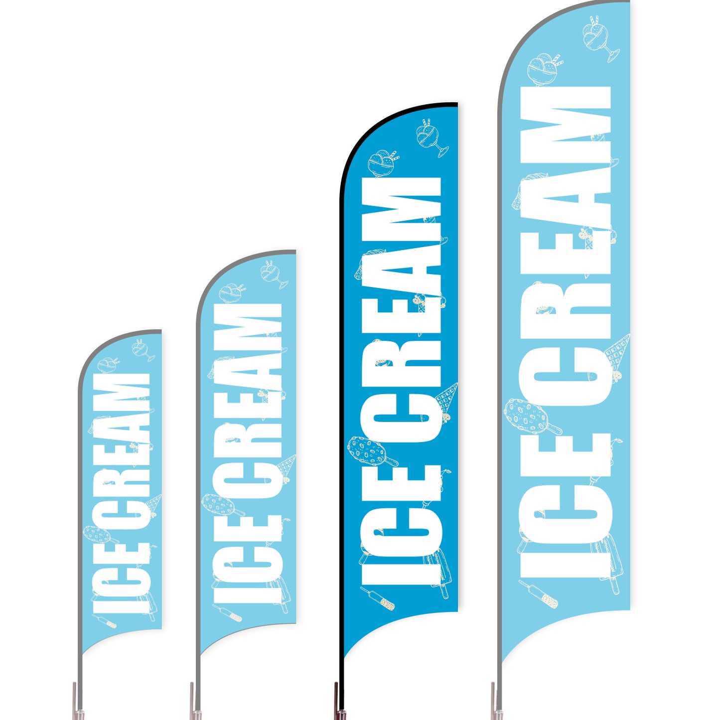 Sharkfin Flag - Doule Sided - Icecream-L(Suggestion)-Blue C-Flag Menu