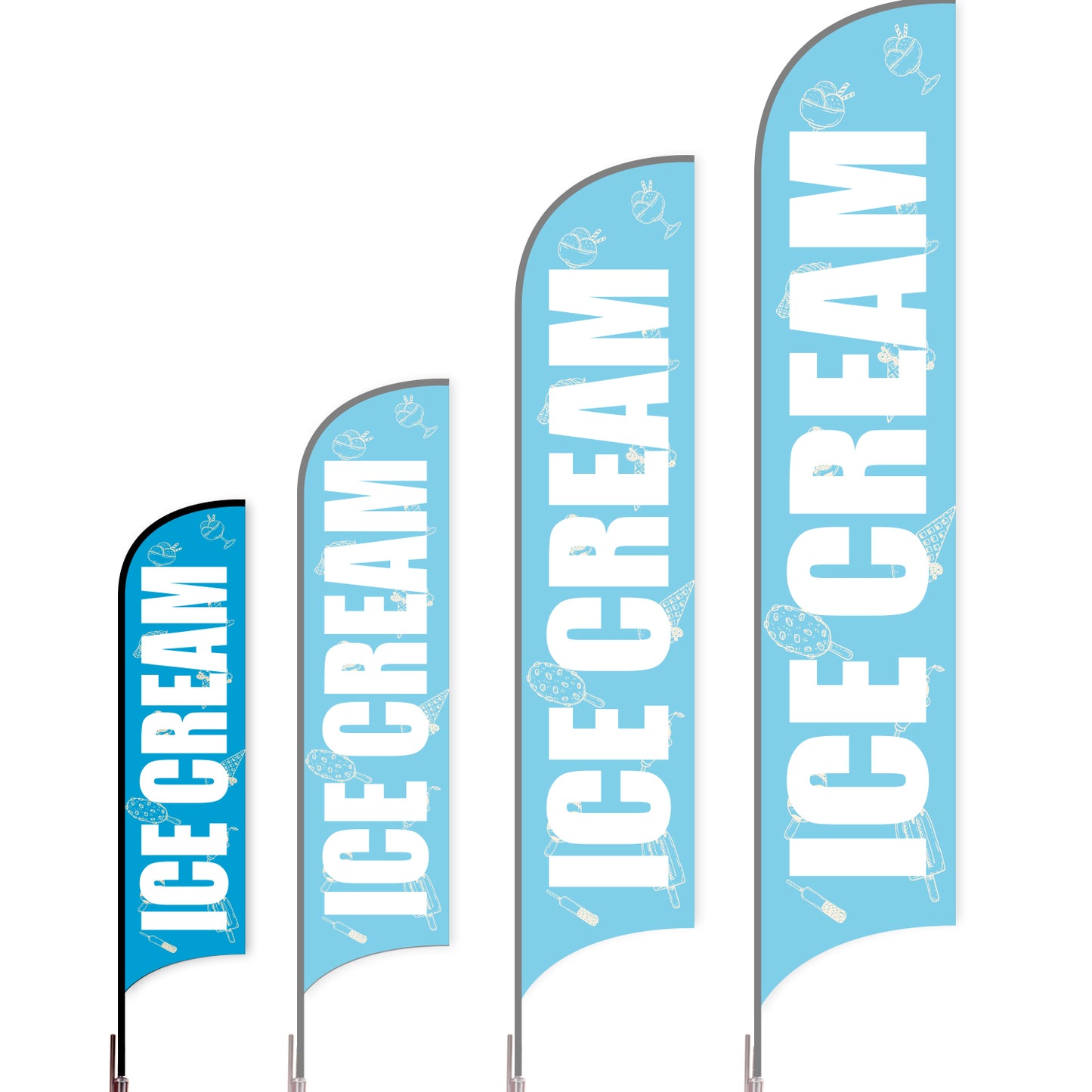 Sharkfin Flag - Doule Sided - Icecream-S-Blue C-Flag Menu