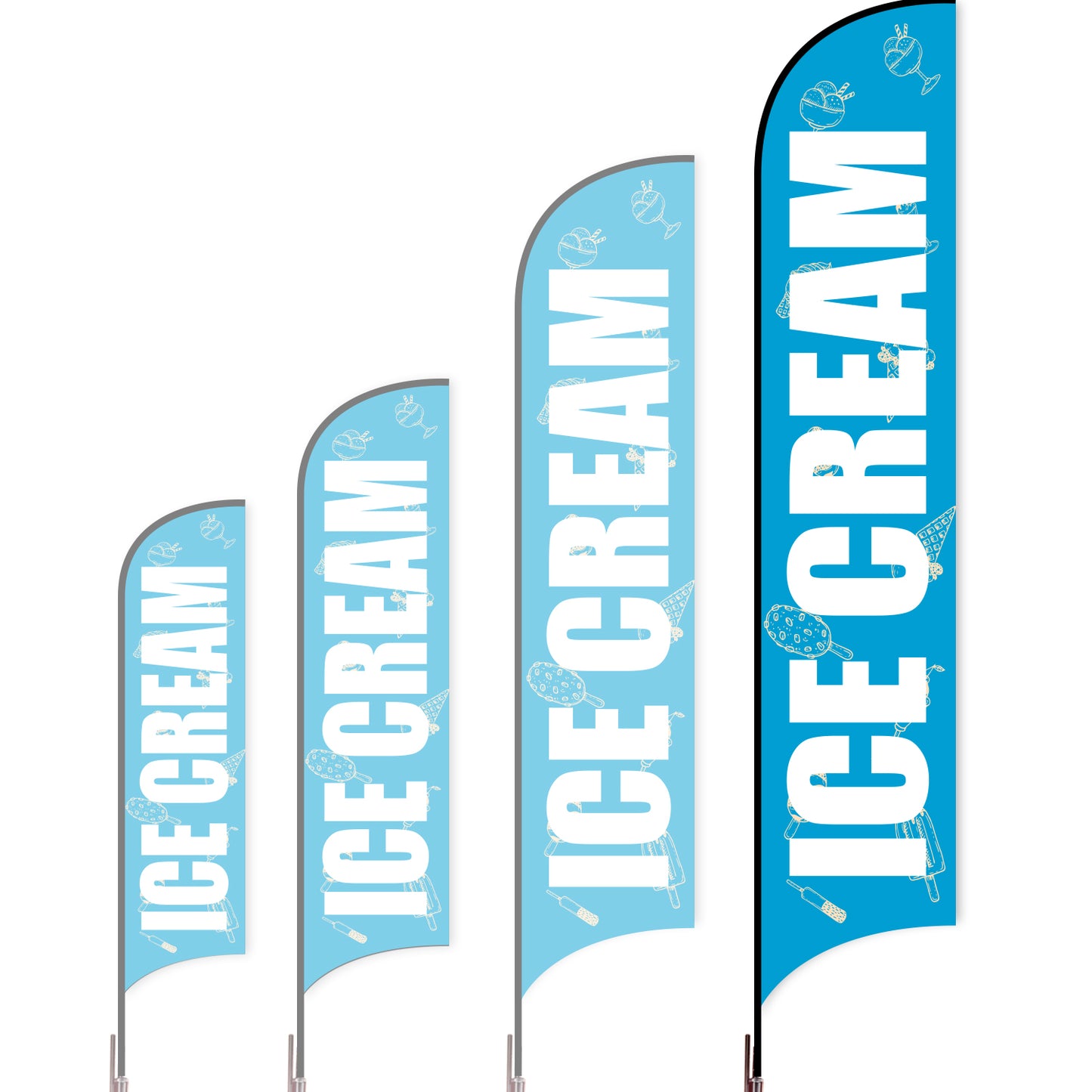 Sharkfin Flag - Doule Sided - Icecream-XL-Blue C-Flag Menu