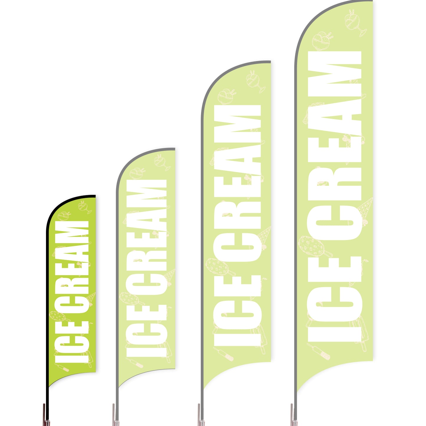Sharkfin Flag - Doule Sided - Icecream-S-Green A-Flag Menu