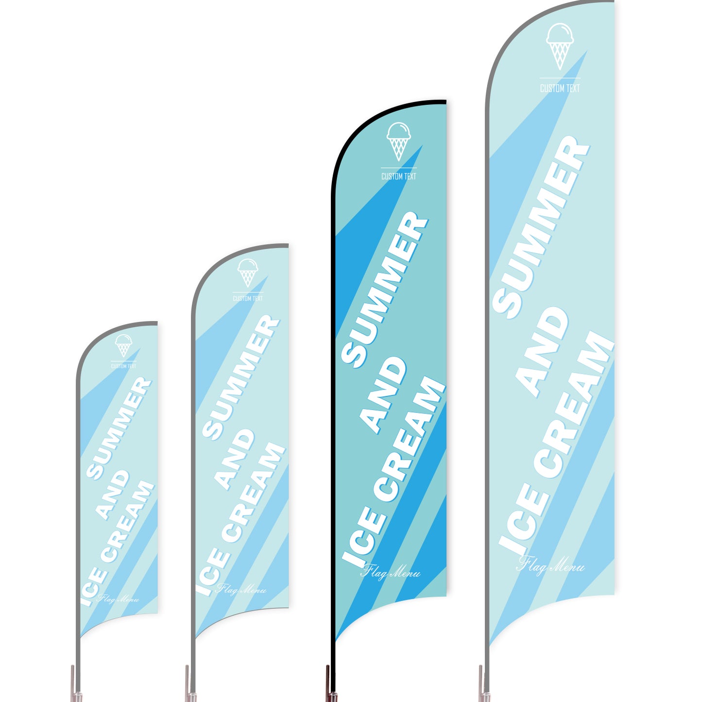 Sharkfin Flag - Doule Sided - Icecream-L(Suggestion)-Blue A-Flag Menu