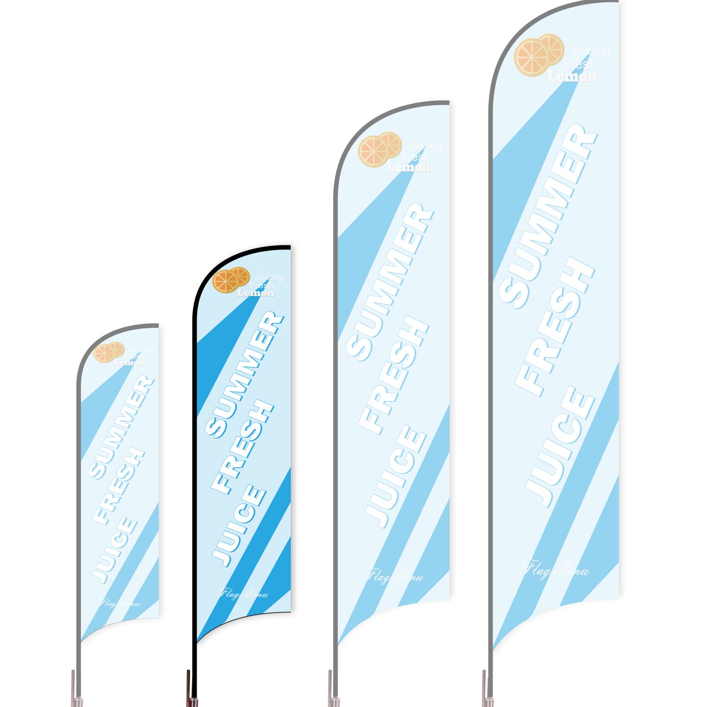 Sharkfin Flag - Doule Sided - Juice-M-Blue A-Flag Menu