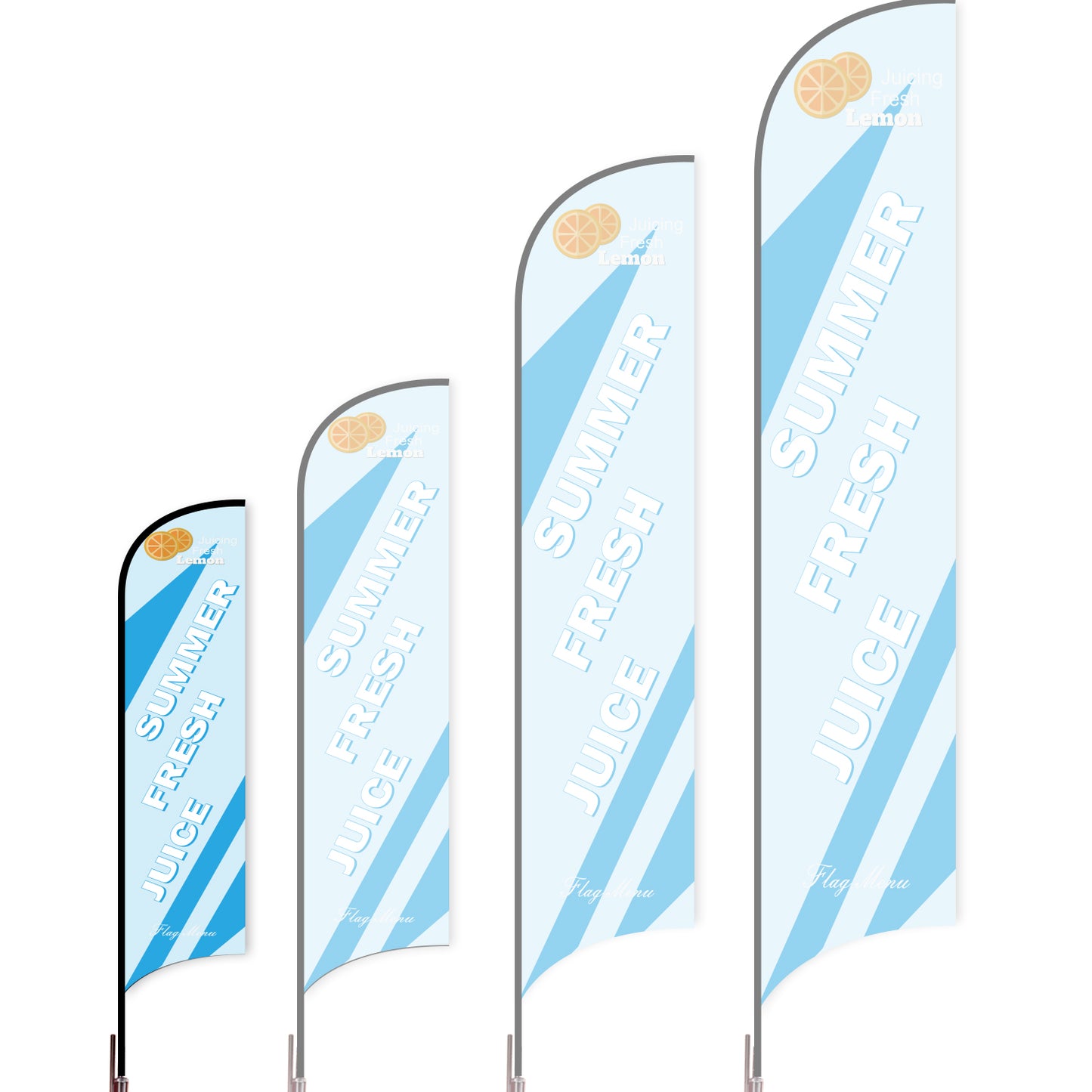 Sharkfin Flag - Doule Sided - Juice-S-Blue A-Flag Menu