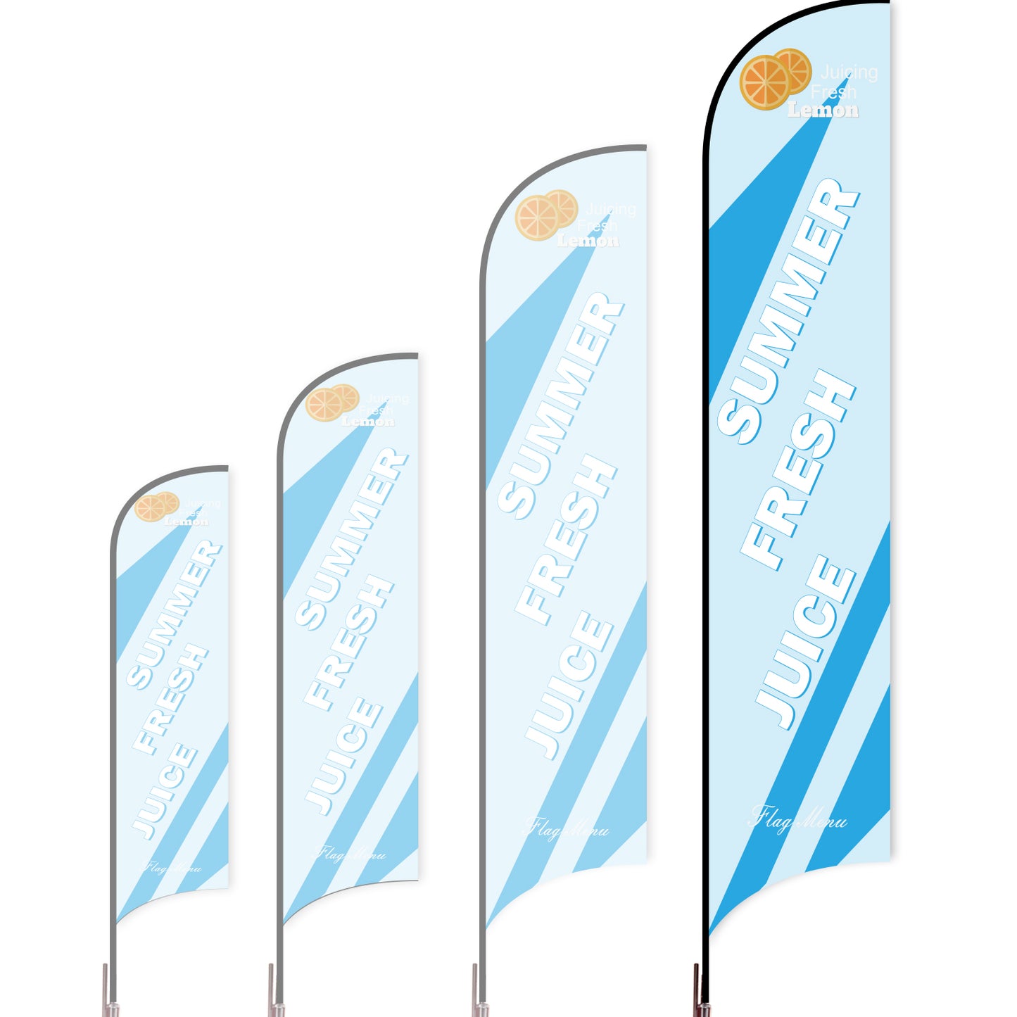 Sharkfin Flag - Doule Sided - Juice-XL-Blue A-Flag Menu
