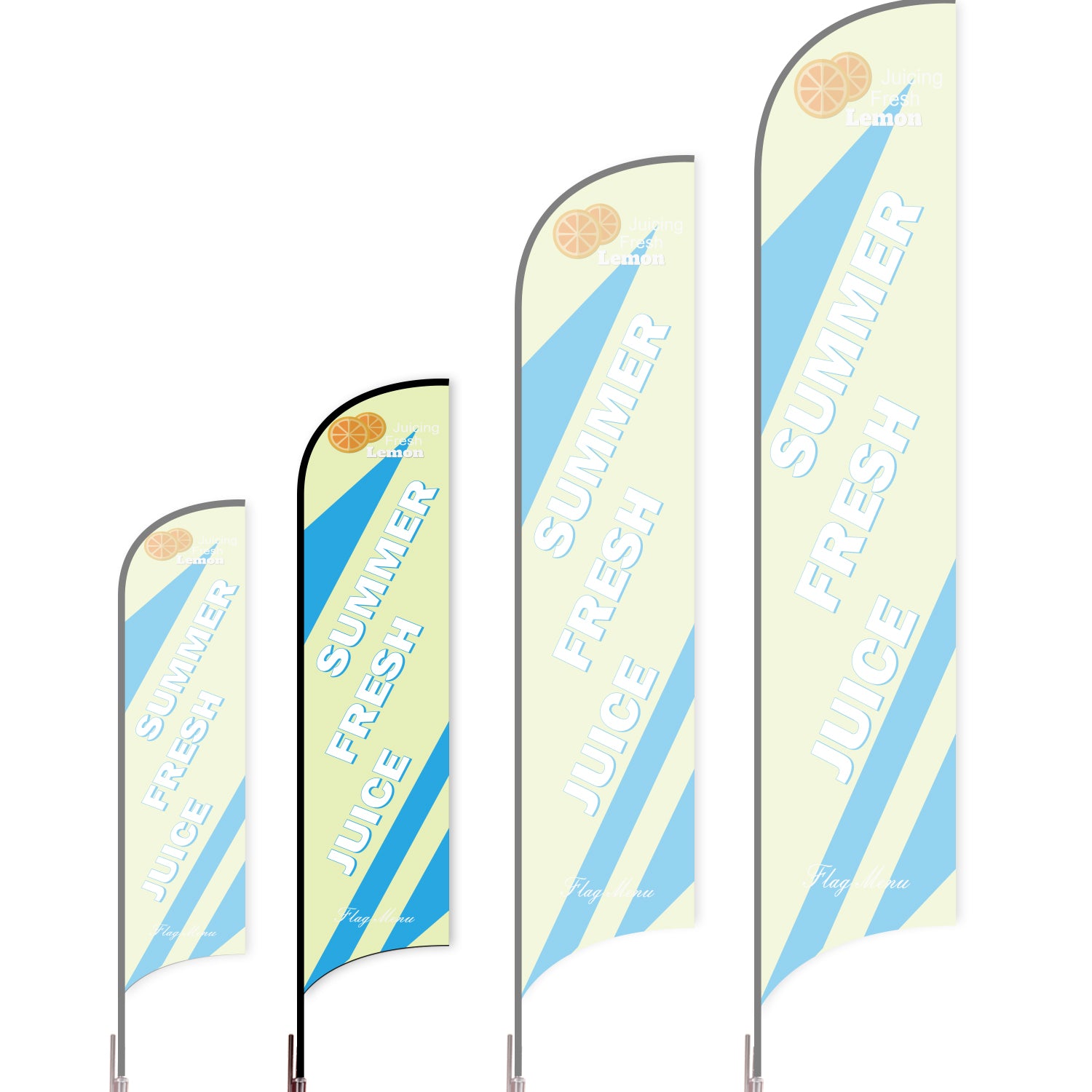 Sharkfin Flag - Doule Sided - Juice-M-Green A-Flag Menu