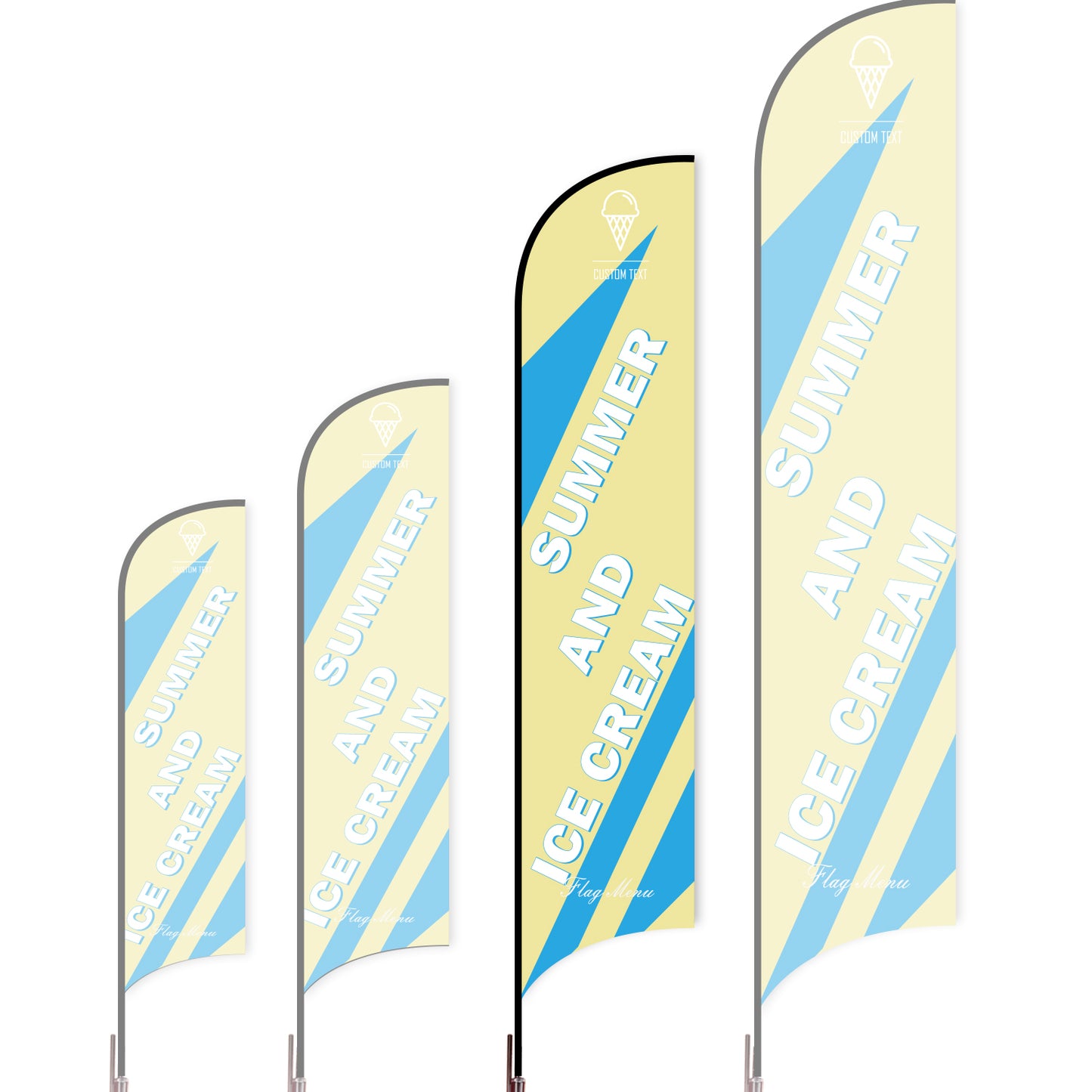 Sharkfin Flag - Doule Sided - Icecream-L(Suggestion)-Green B-Flag Menu