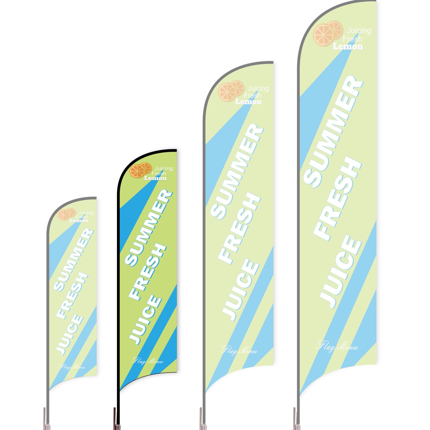 Sharkfin Flag - Doule Sided - Juice-M-Green B-Flag Menu