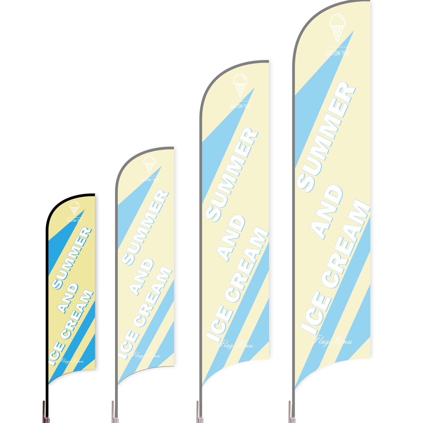 Sharkfin Flag - Doule Sided - Icecream-S-Green B-Flag Menu